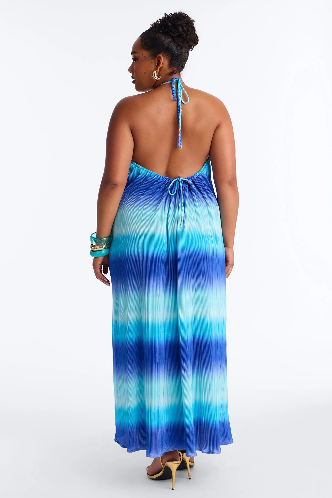 Summer Bliss Plisse Maxi Dress - Blue/combo - Image 8