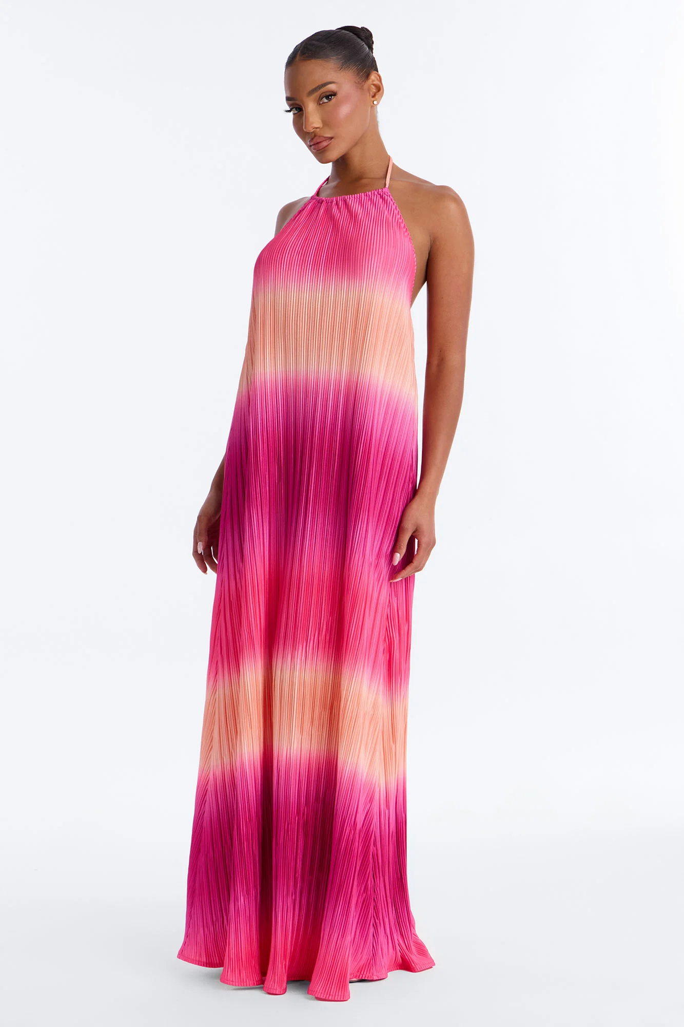 Summer Bliss Plisse Maxi Dress - Pink/combo