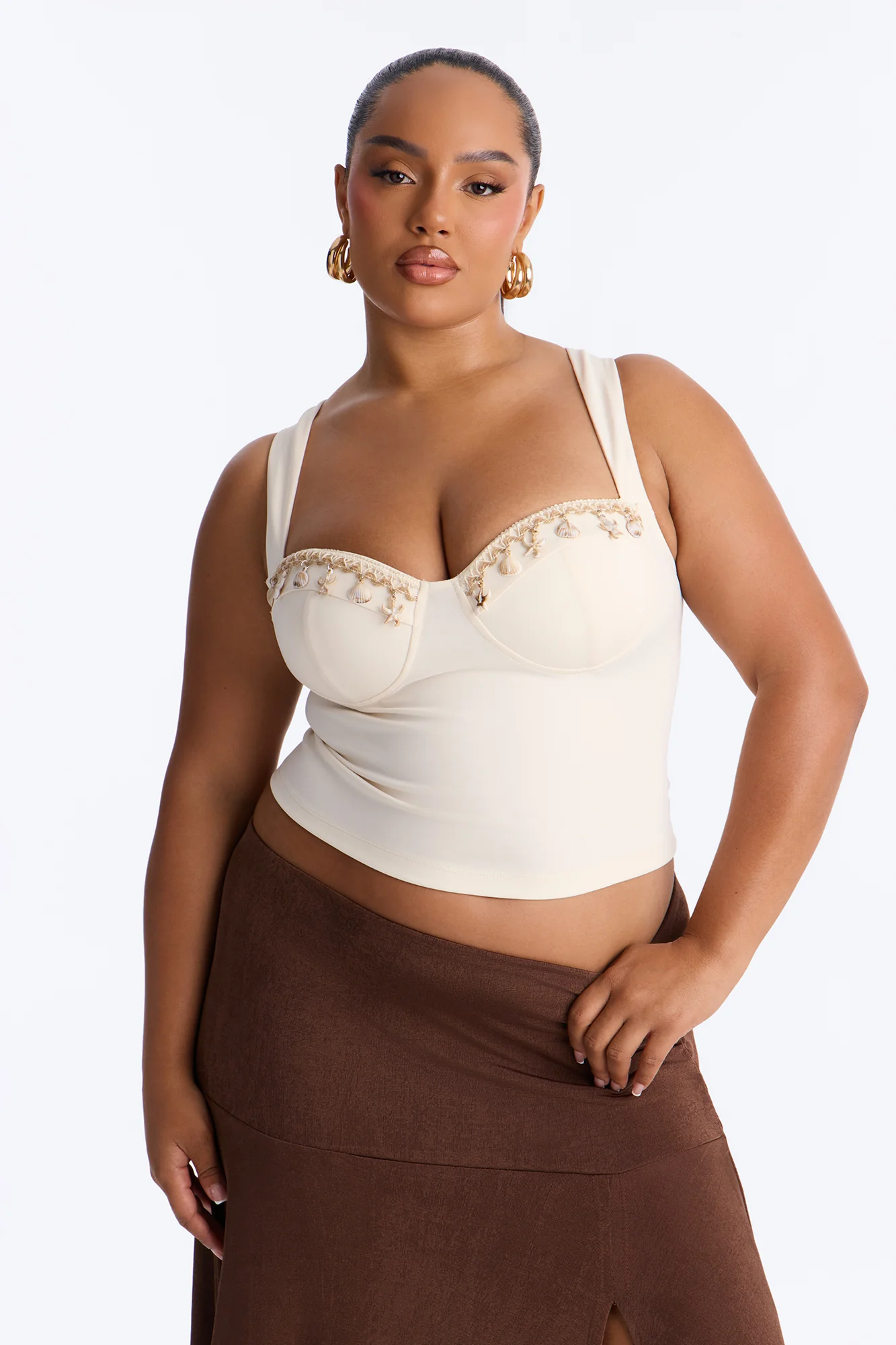 Summer Dreams Sea Shell Padded Top - Cream - Image 6