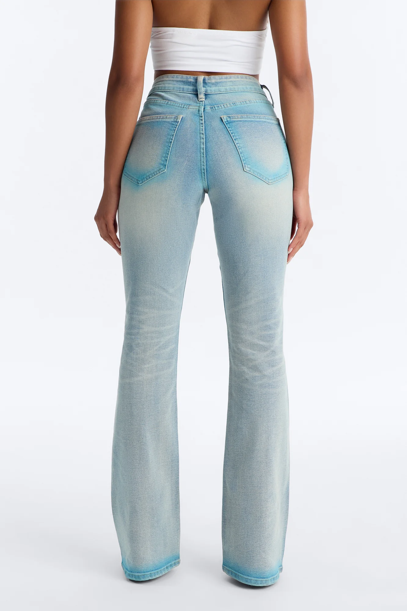 Summer Love Embellished Flare Jeans - Blue - Image 4