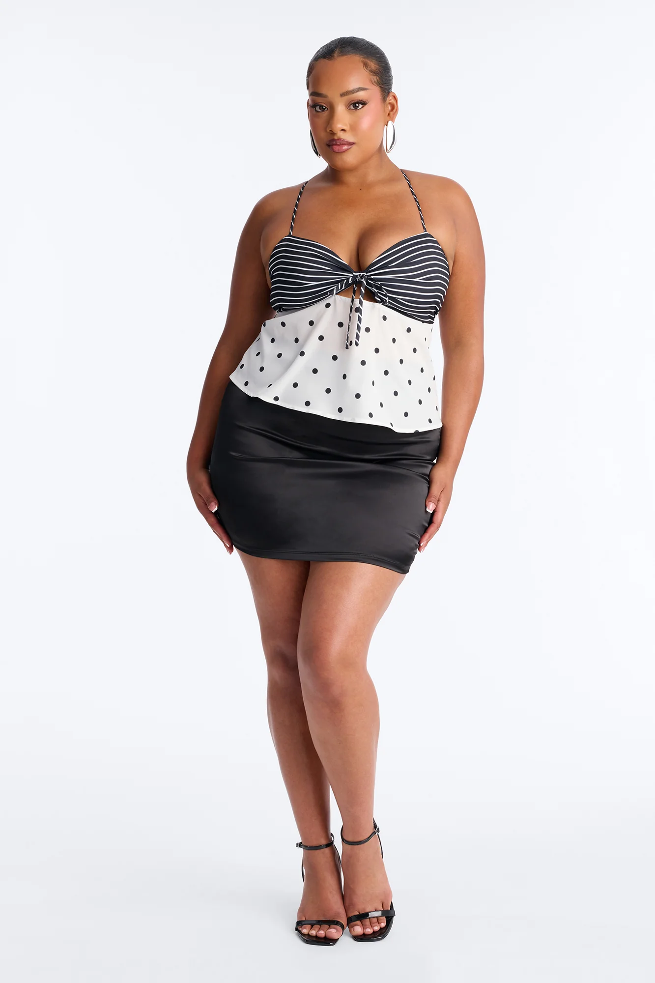 Summer Sparkle Polka Dot Babydoll Top - Black/combo - Image 6