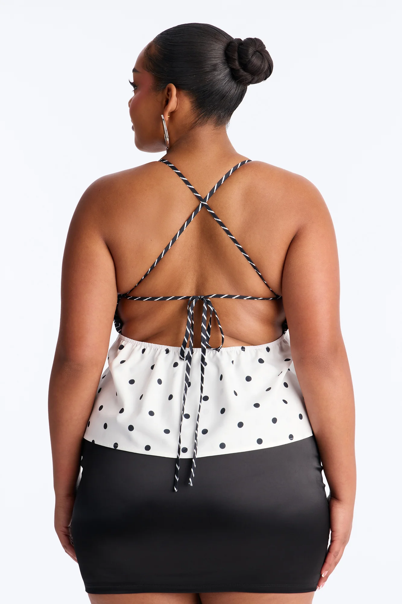 Summer Sparkle Polka Dot Babydoll Top - Black/combo - Image 8