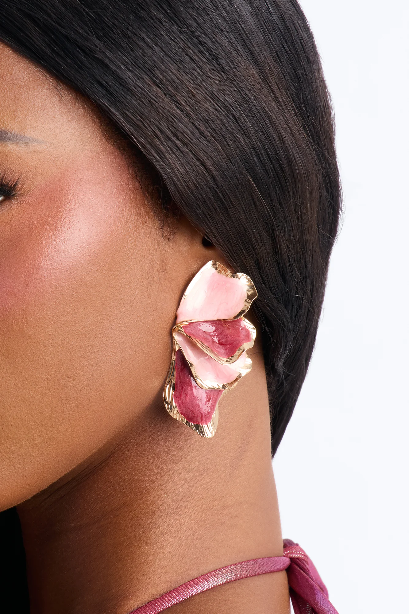 Summer Sweetness Drop Earrings - Gold/Pink