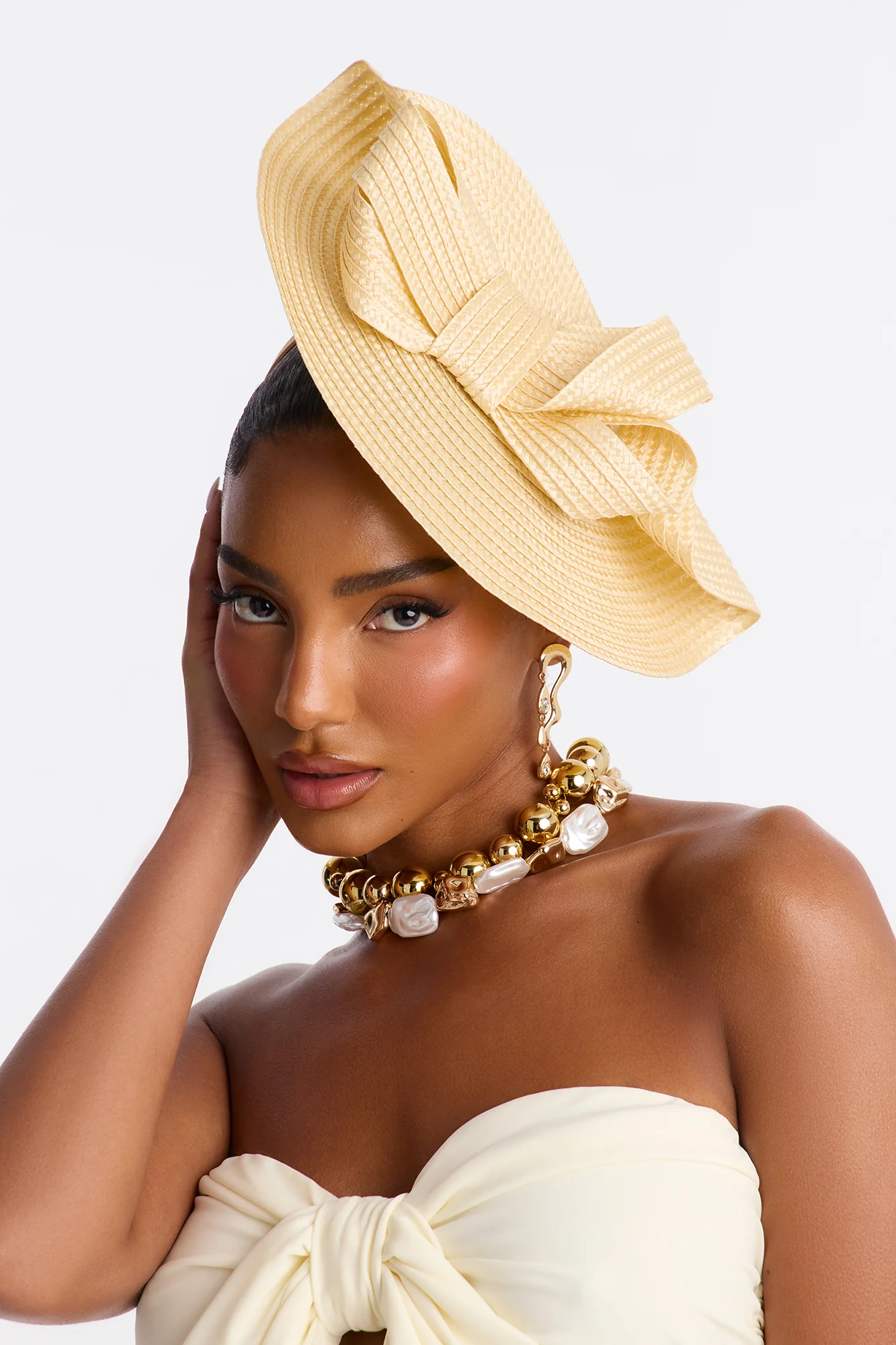 Sun-Kissed Straw Fascinator - Natural - Image 2