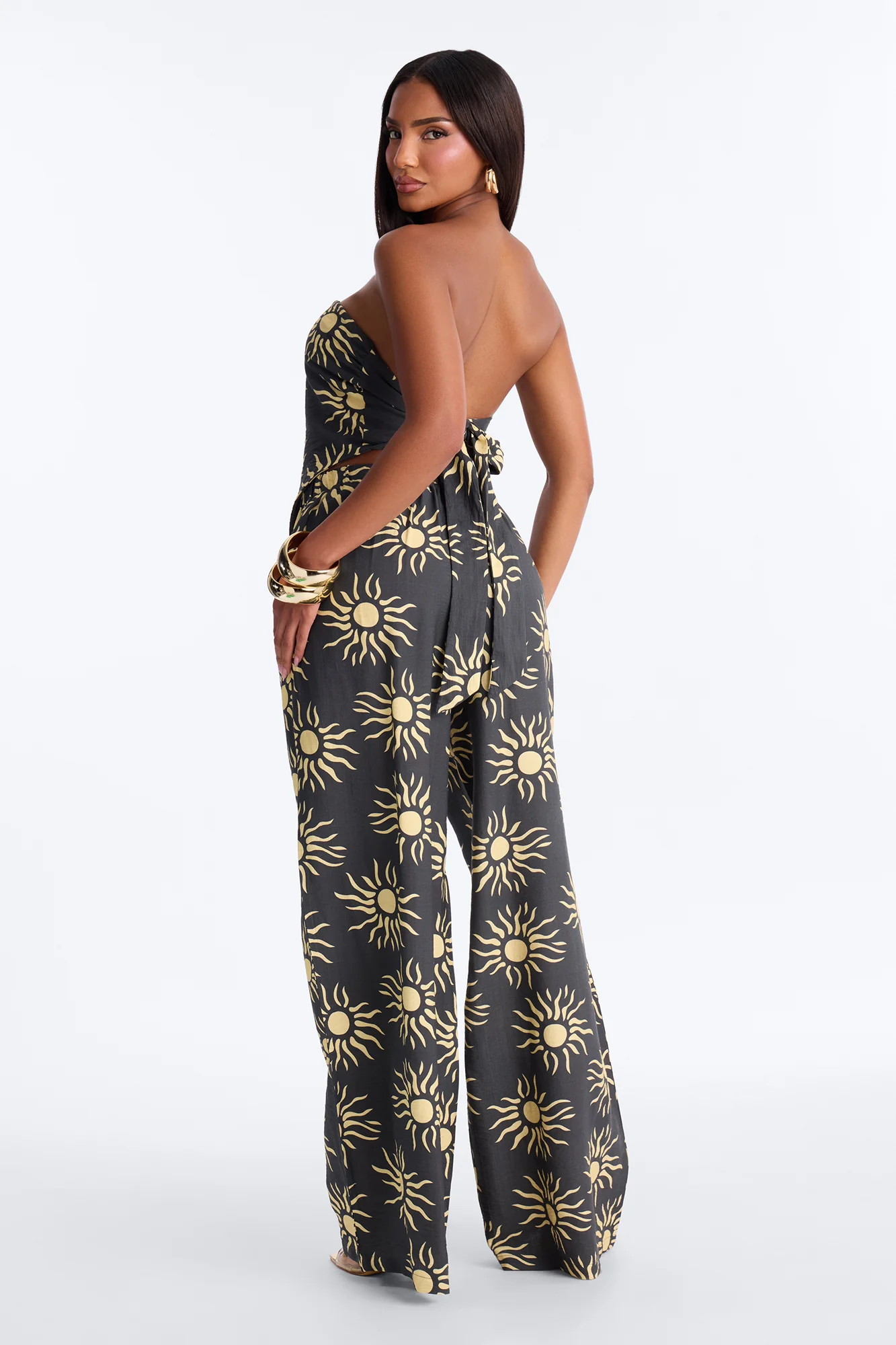 Sun Seeker Linen Pant Set - Charcoal - Image 4