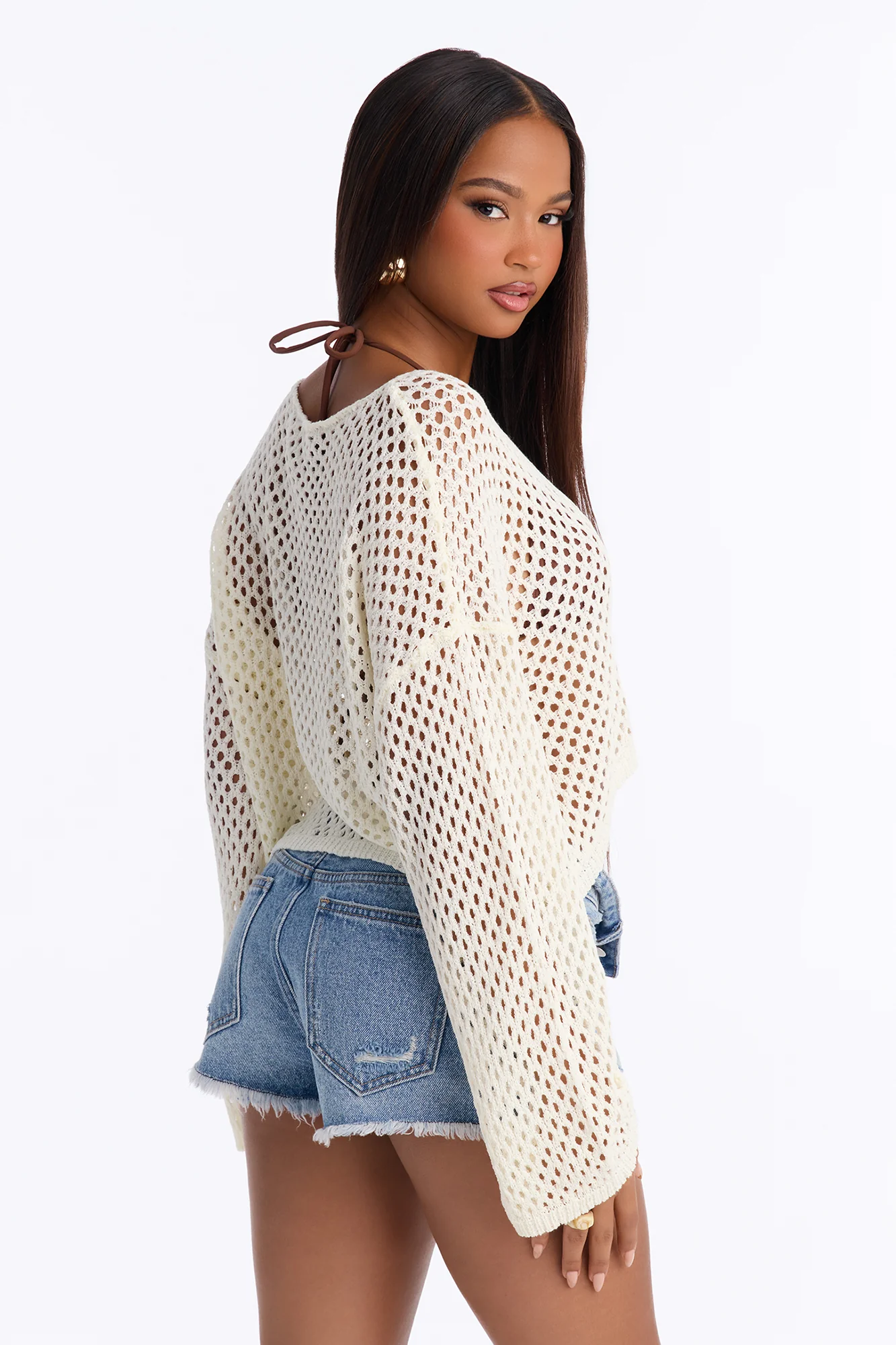 Sun Spirit Crochet Sweater - Cream - Image 4