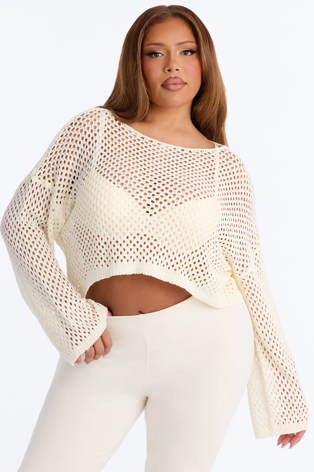 Sun Spirit Crochet Sweater - Cream - Image 5