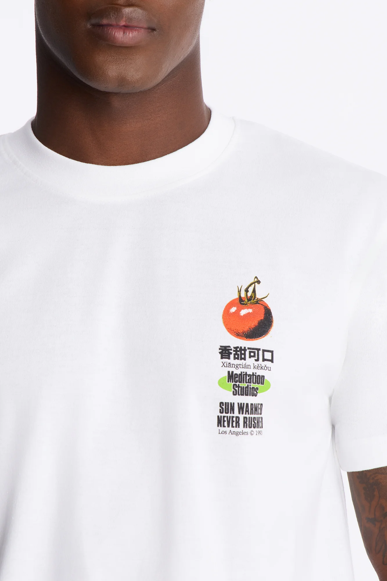 Sun Warmed Tomato Oversized Short Sleeve Tee - White - Image 3