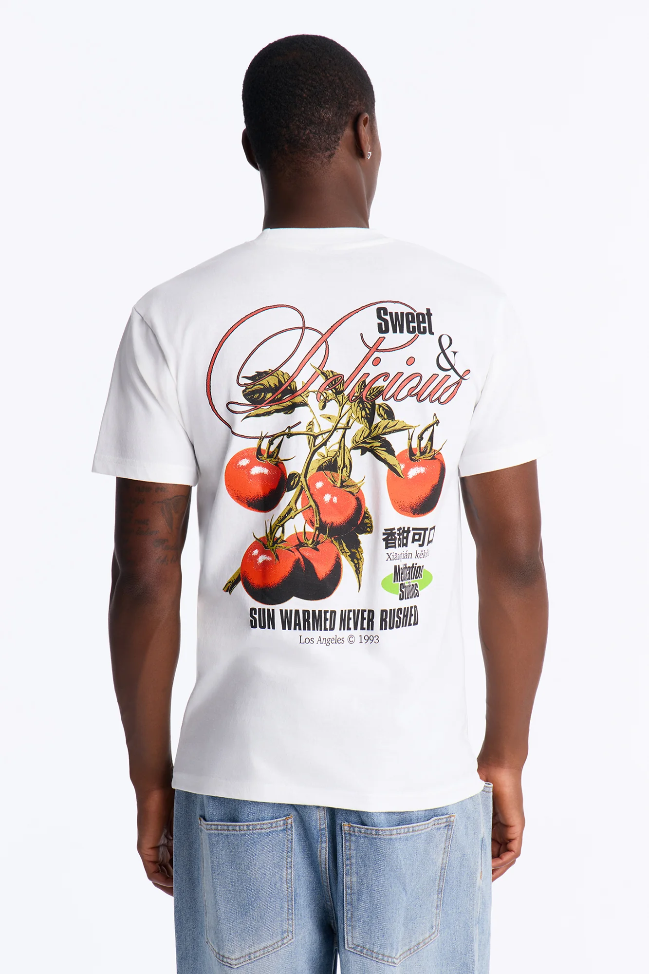 Sun Warmed Tomato Oversized Short Sleeve Tee - White - Image 4
