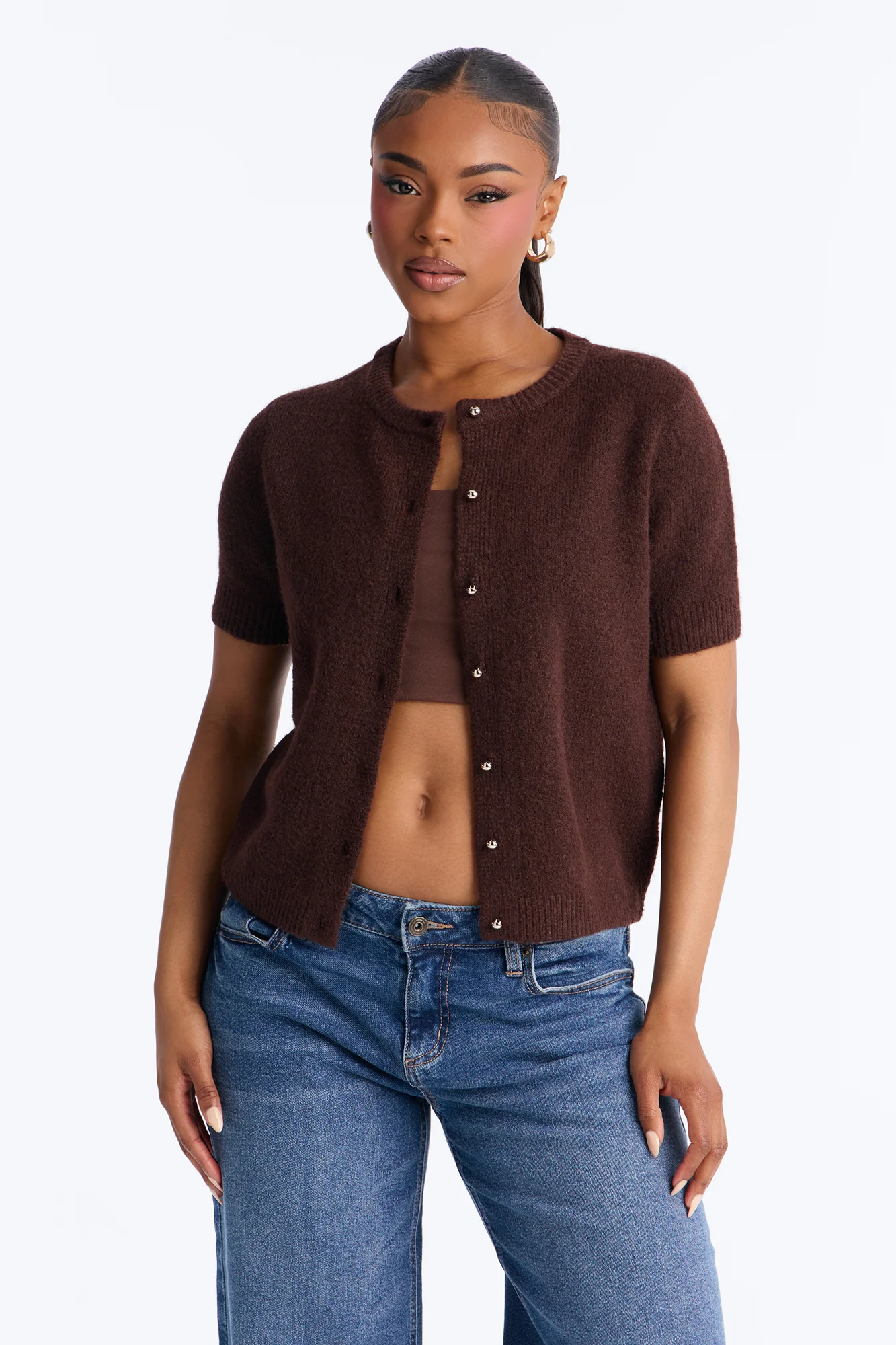 Sunday Brunch Sweater Top - Chocolate