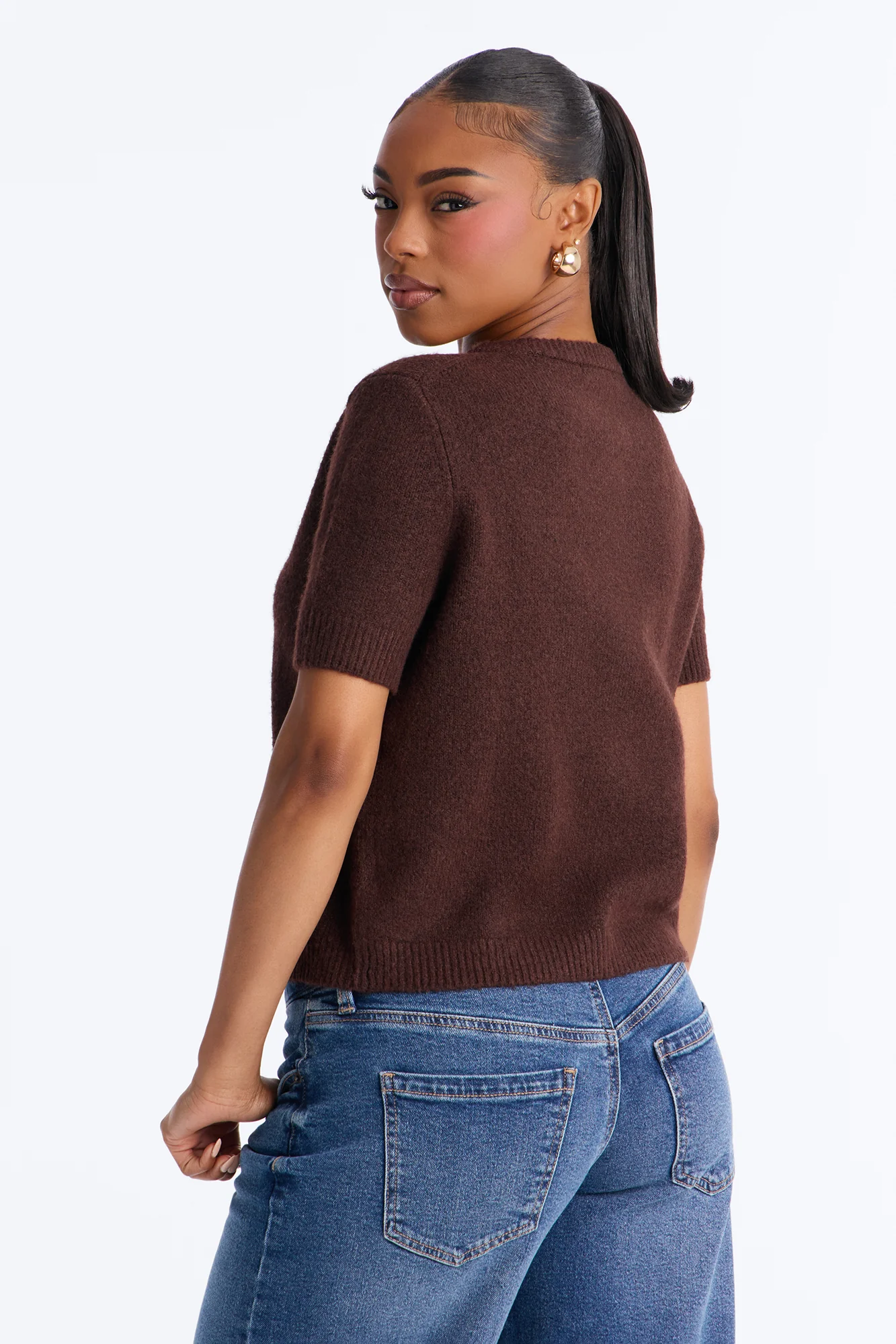 Sunday Brunch Sweater Top - Chocolate - Image 4