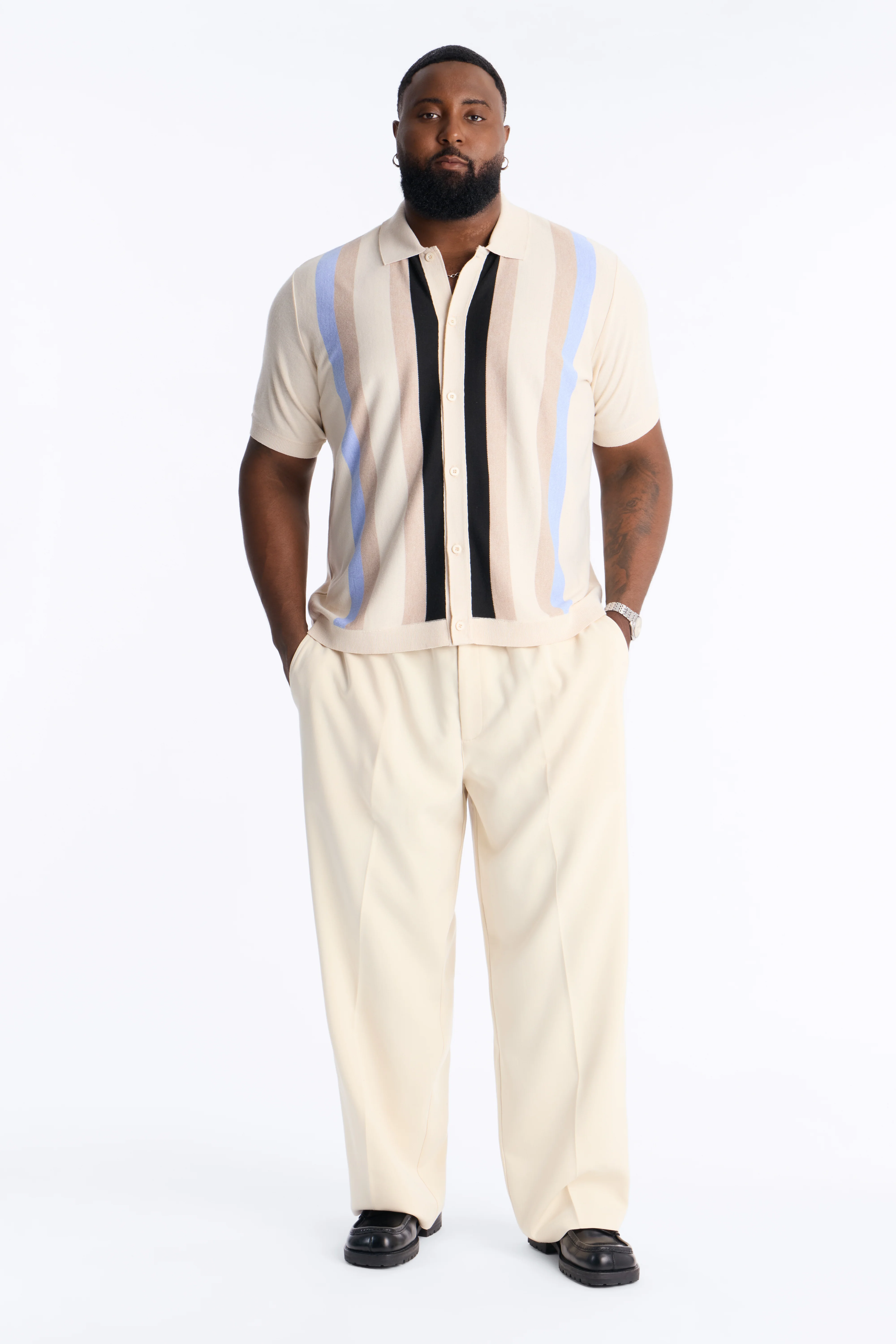 Sundown Lounge Button Up - Blue/combo - Image 5