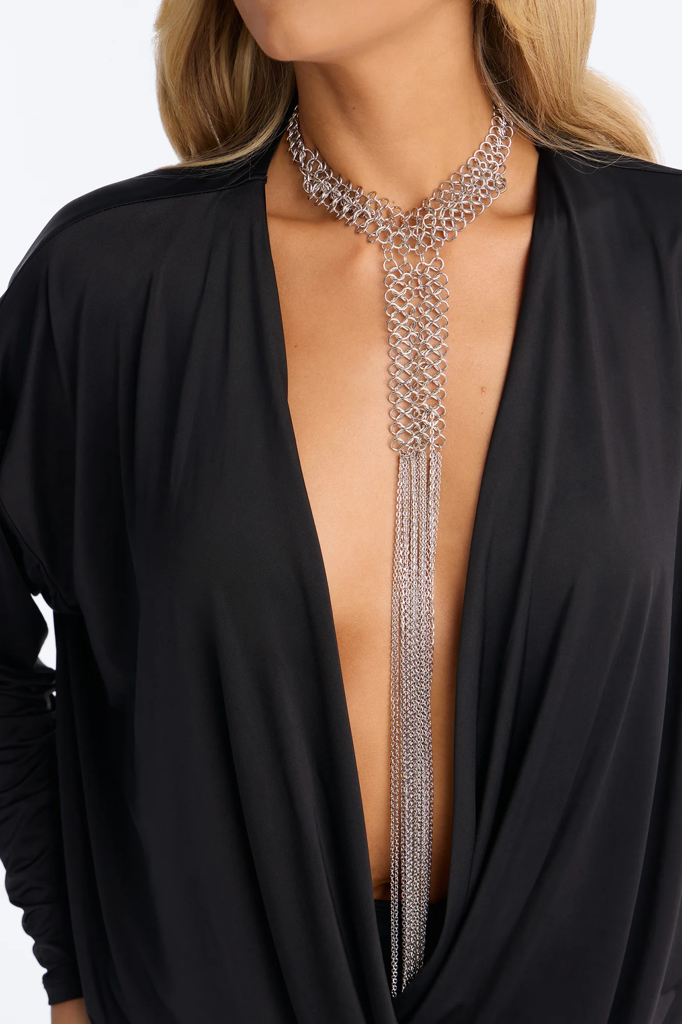 Sundown Sway Fringe Choker - Silver