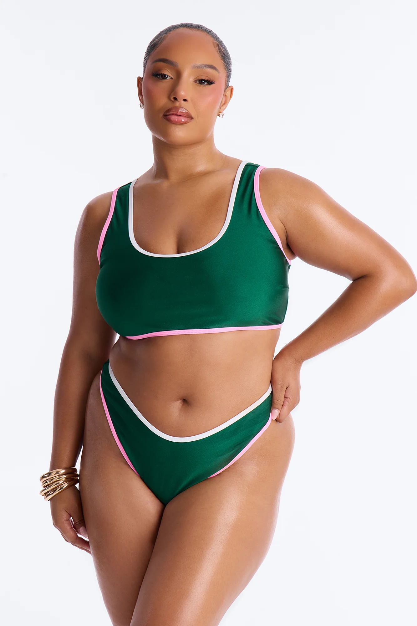 Sunkissed Darling 2 Piece Bralette Bikini Set - Green - Image 4