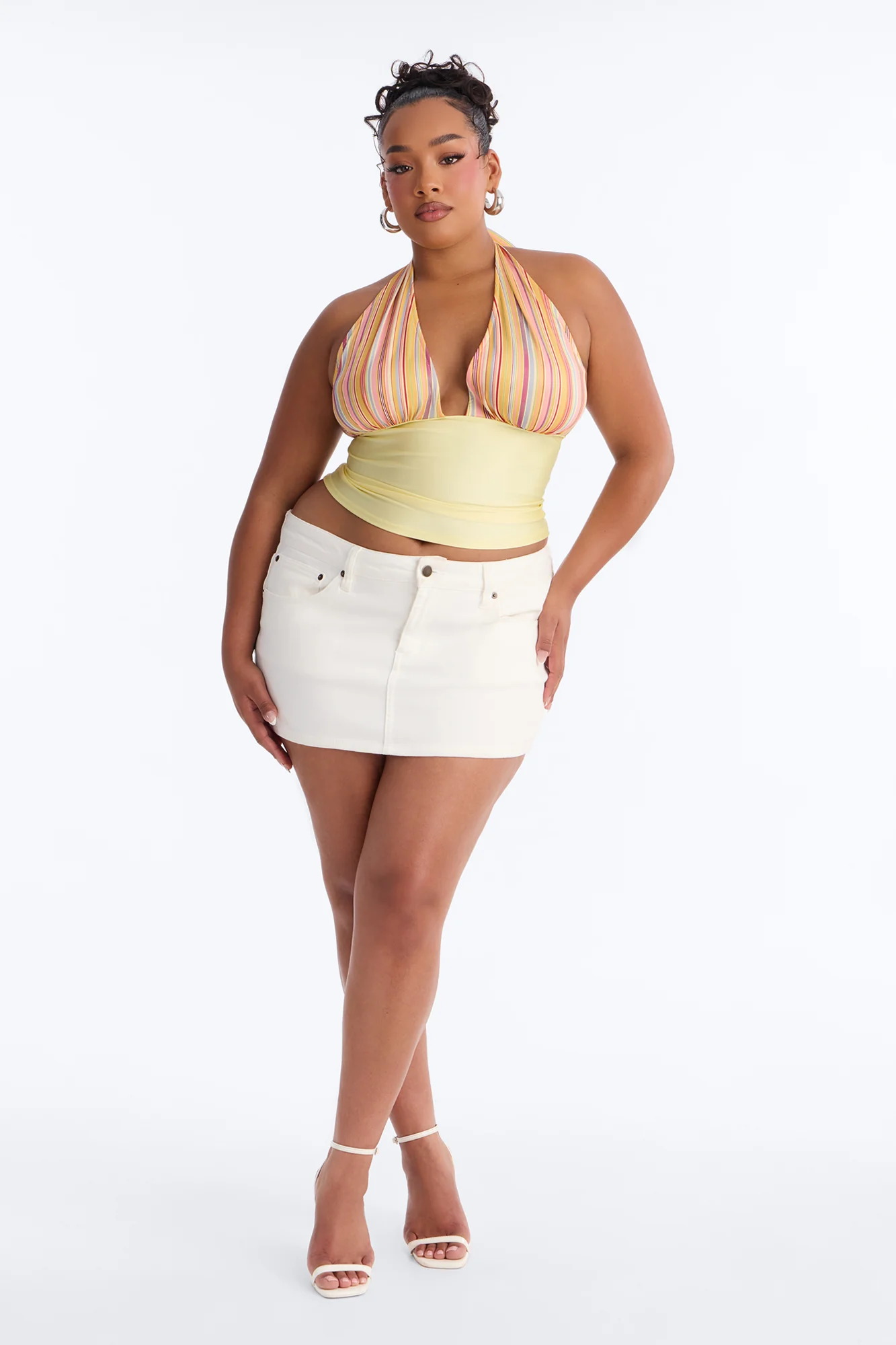 Sunny Outside Spring Striped Halter Top - Yellow/combo - Image 7