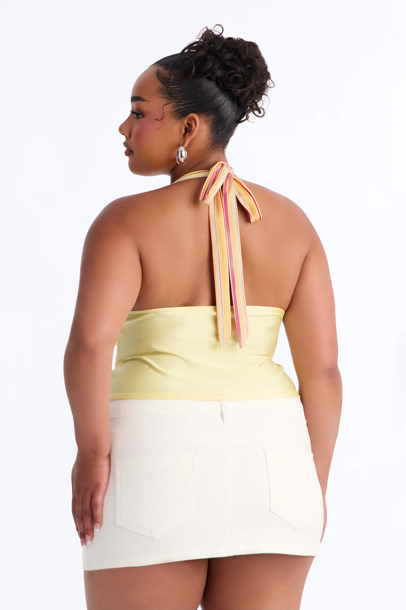 Sunny Outside Spring Striped Halter Top - Yellow/combo - Image 9