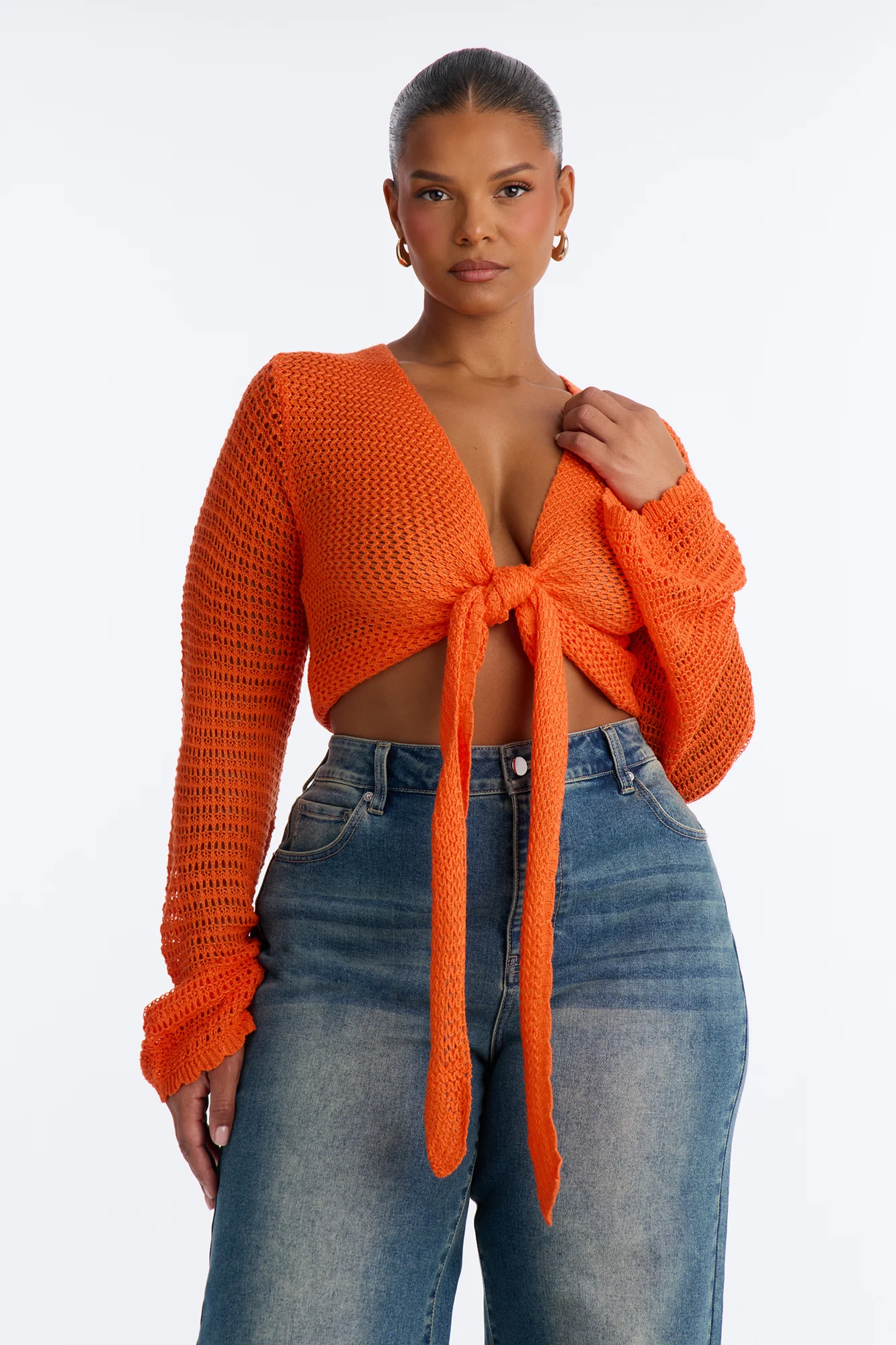 Sunny Paradise Crochet Top - Orange - Image 5