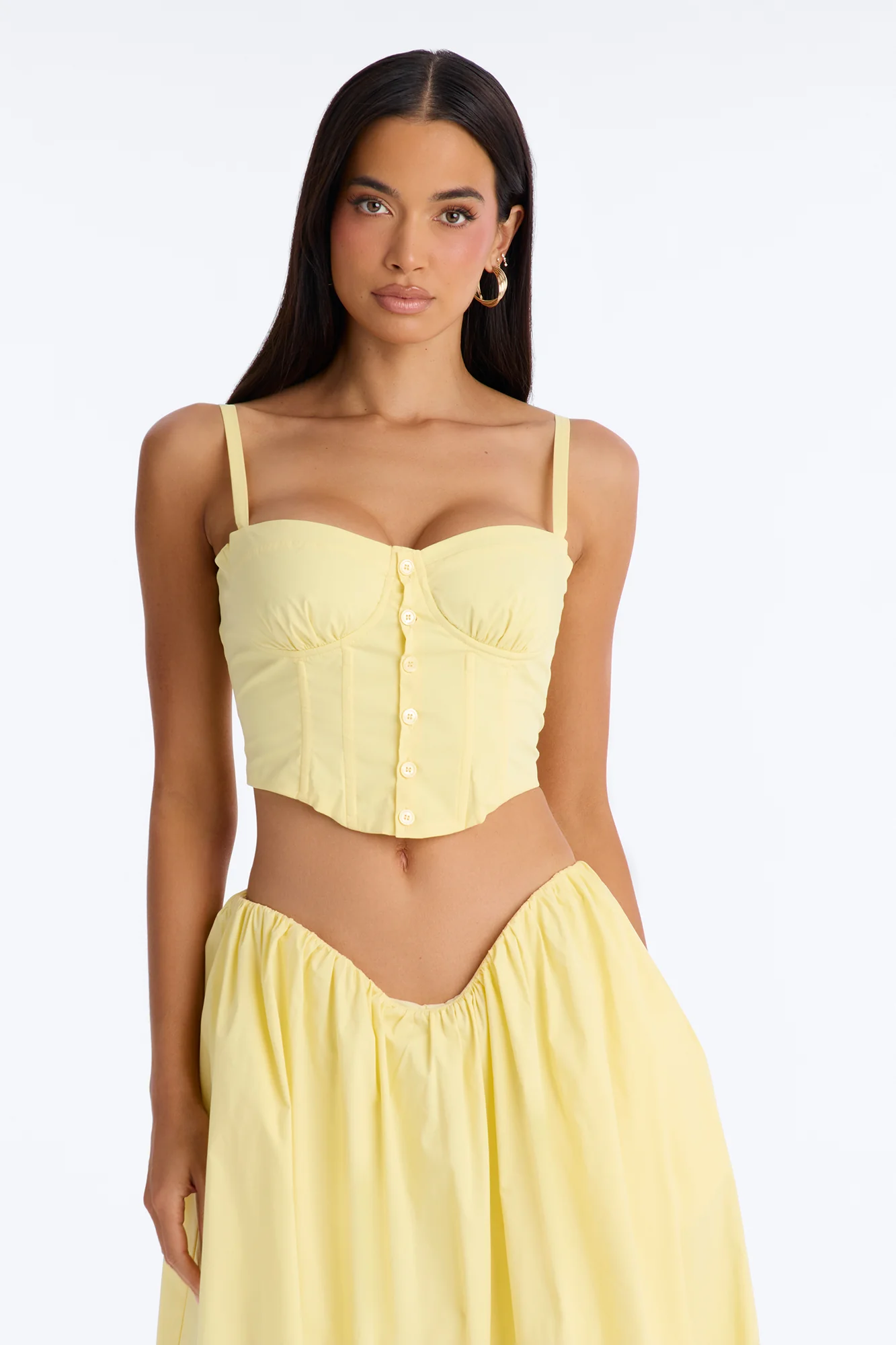 Sunshine Poplin Midi Skirt Set - Yellow - Image 2