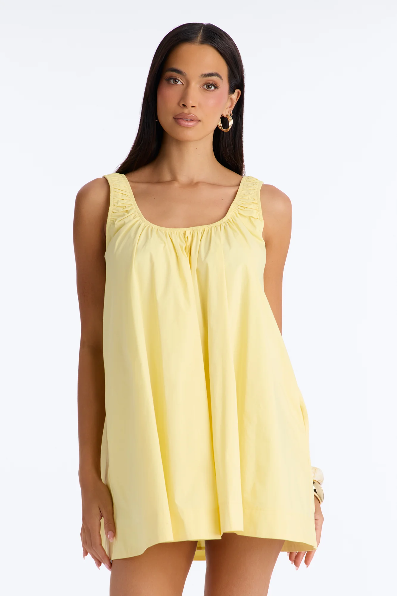 Sunshine Poplin Mini Dress - Yellow - Image 2