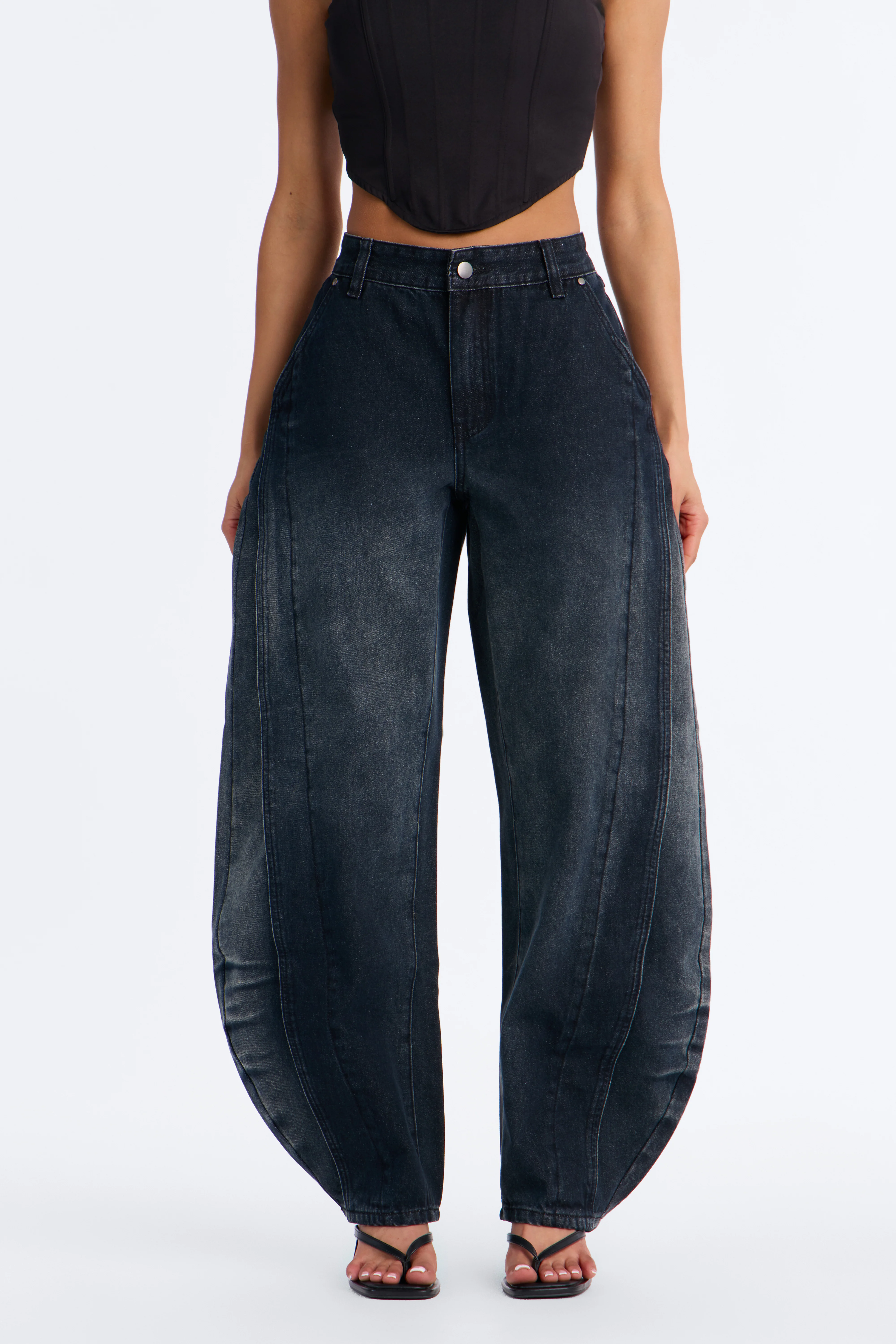 Surprise Me Tinted Paneled Jeans - Dark Wash - Image 2