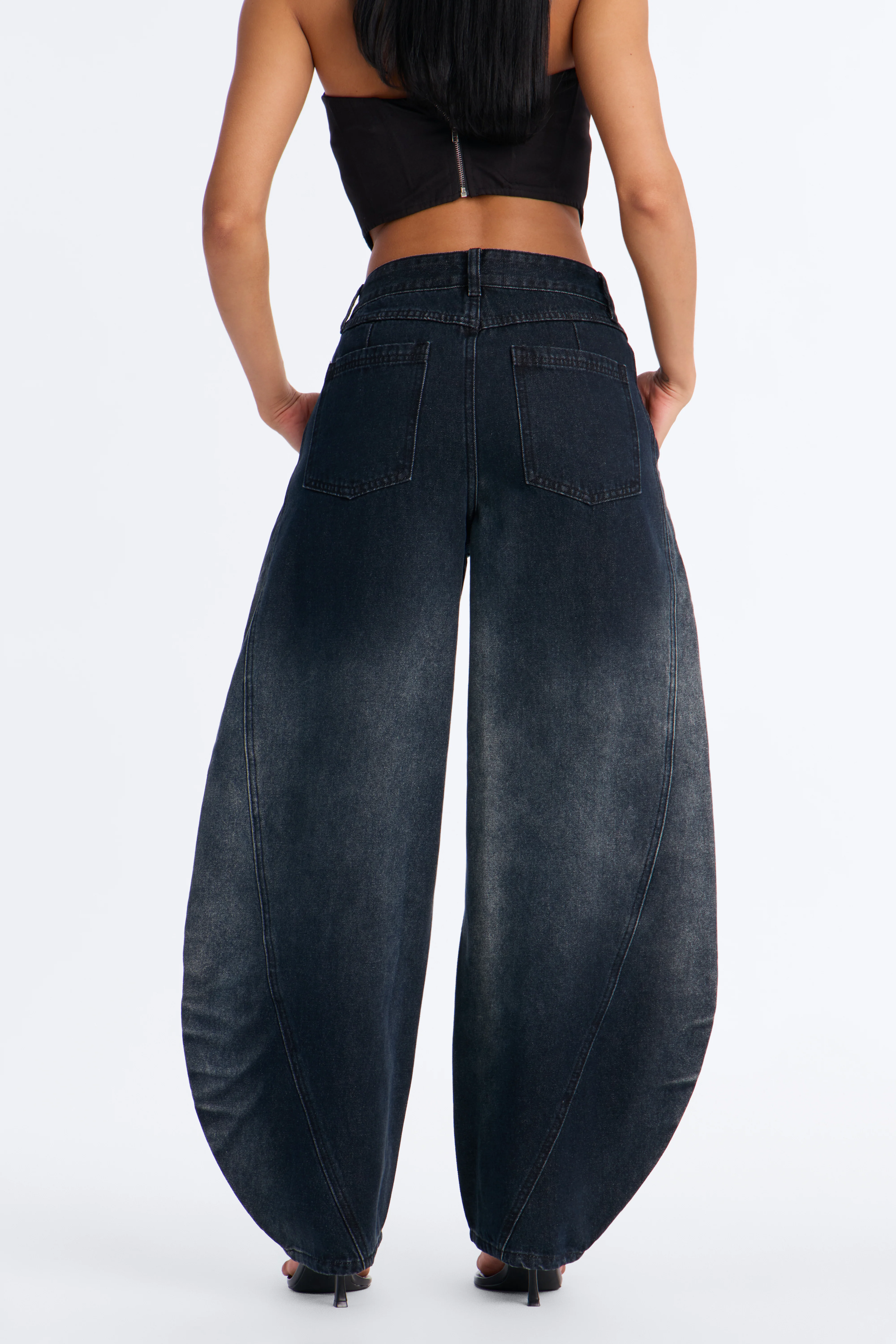 Surprise Me Tinted Paneled Jeans - Dark Wash - Image 4
