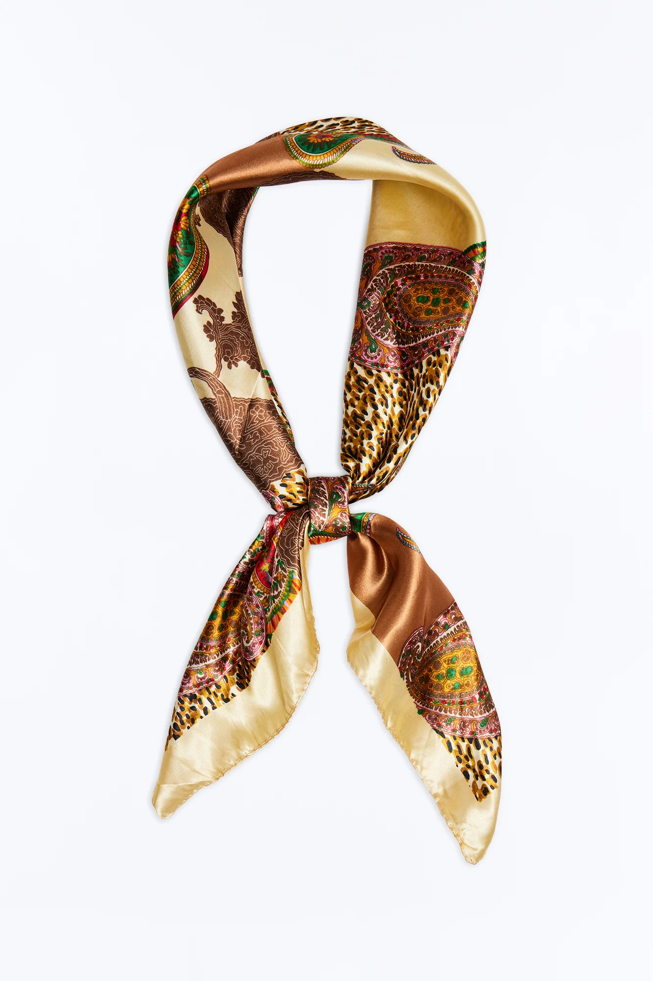 Susanna Paisley Head Scarf - Beige - Image 3