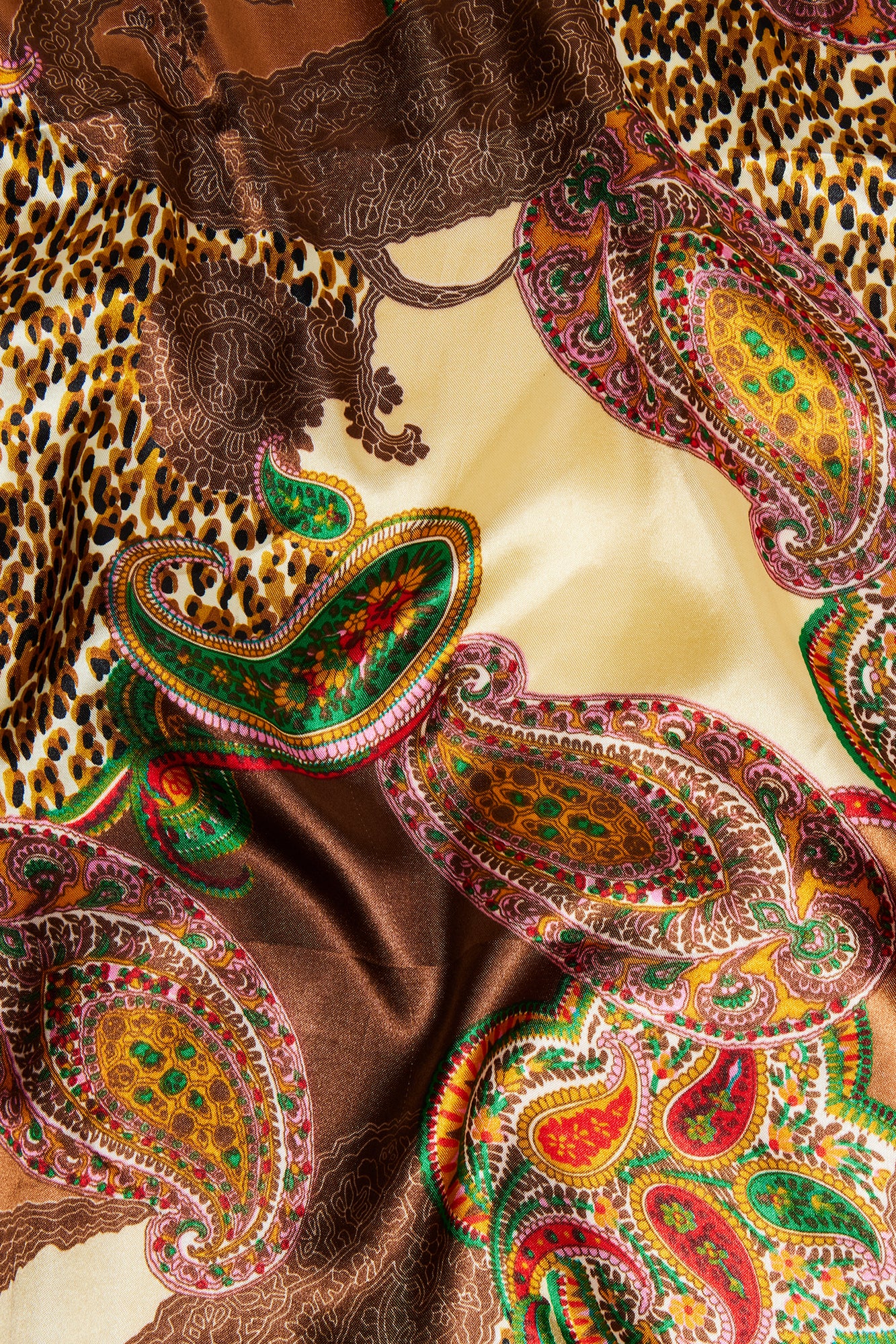 Susanna Paisley Head Scarf - Beige - Image 4