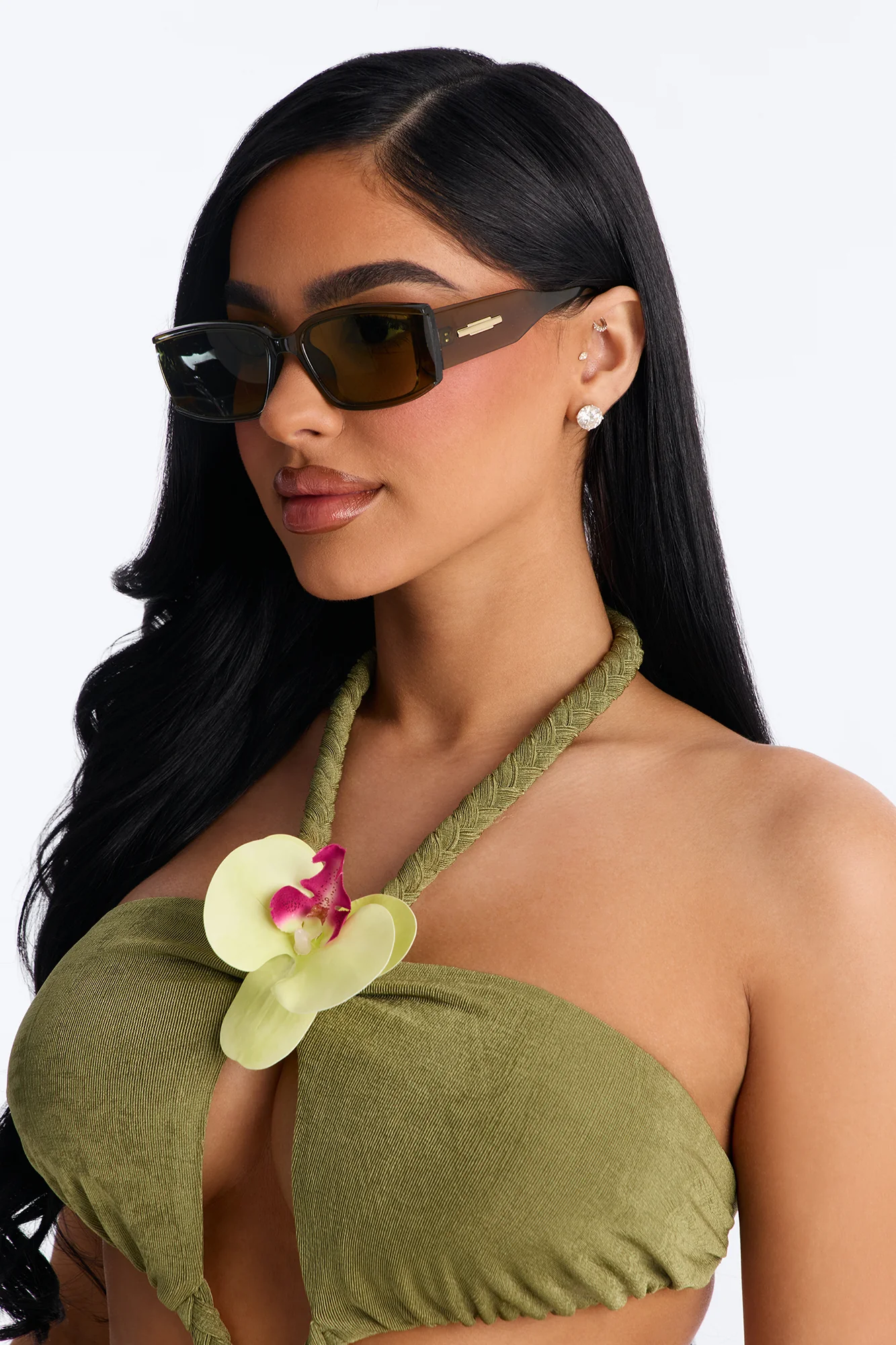 Sweet And Sassy Sunglasses - Olive - Image 2