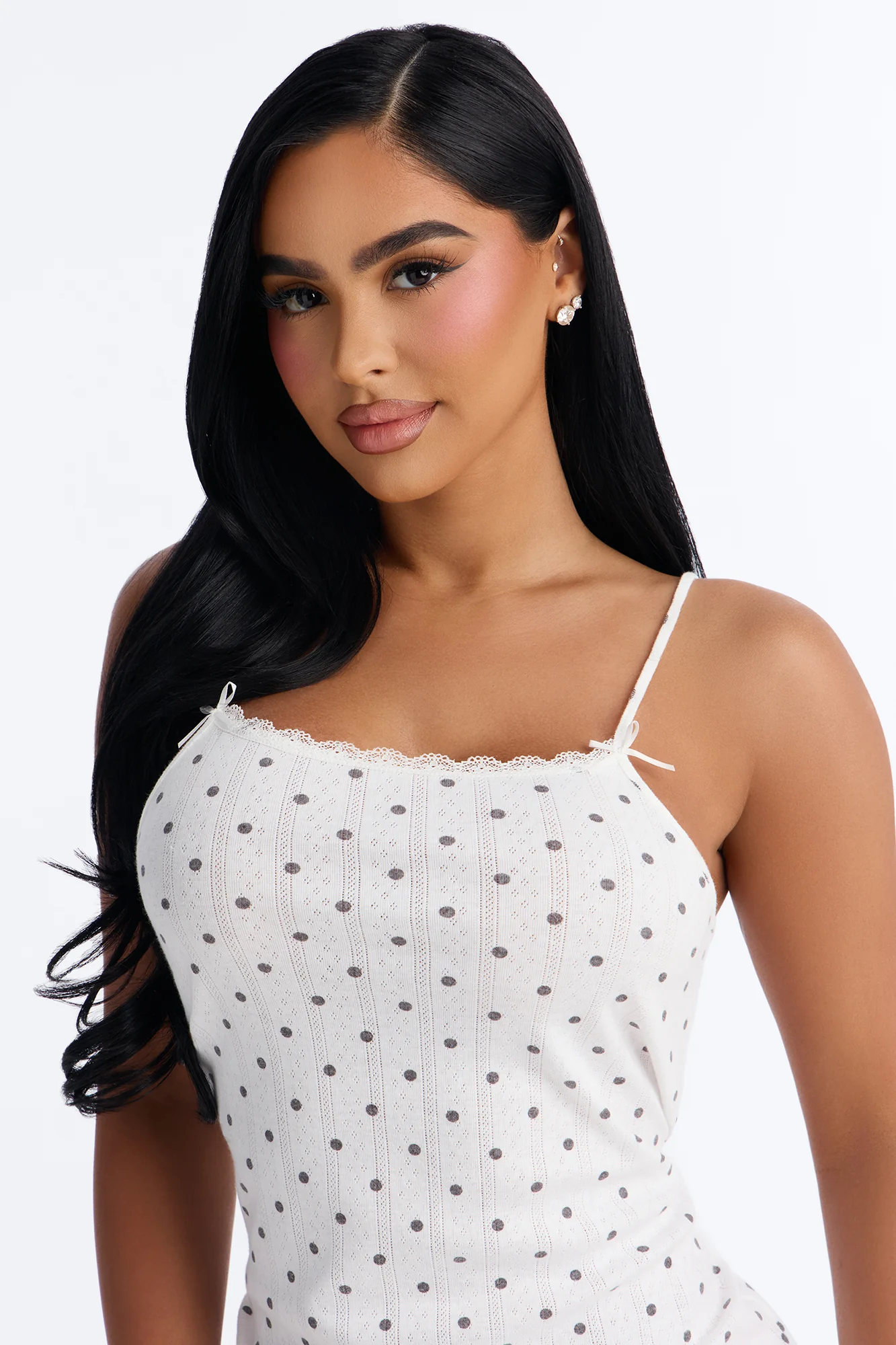 Sweet And Spotted Mini Sleep Dress - White/Black - Image 3