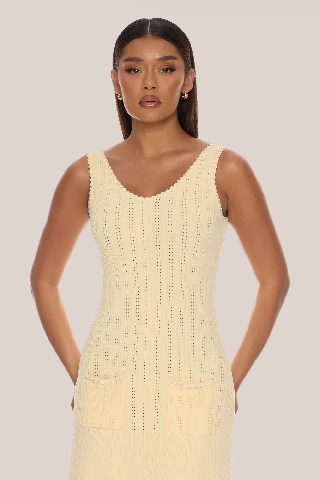 Sweet As Honey Embellished Maxi Dress - Butter Yellow - Image 2