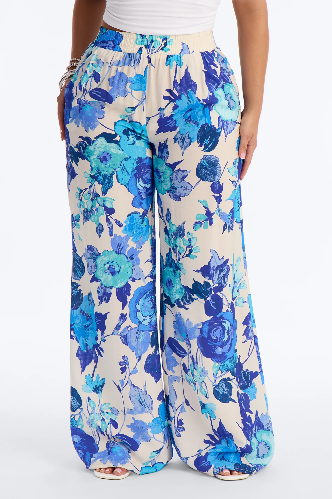 Sweet Bloom Wide Leg Pant - Blue - Image 2