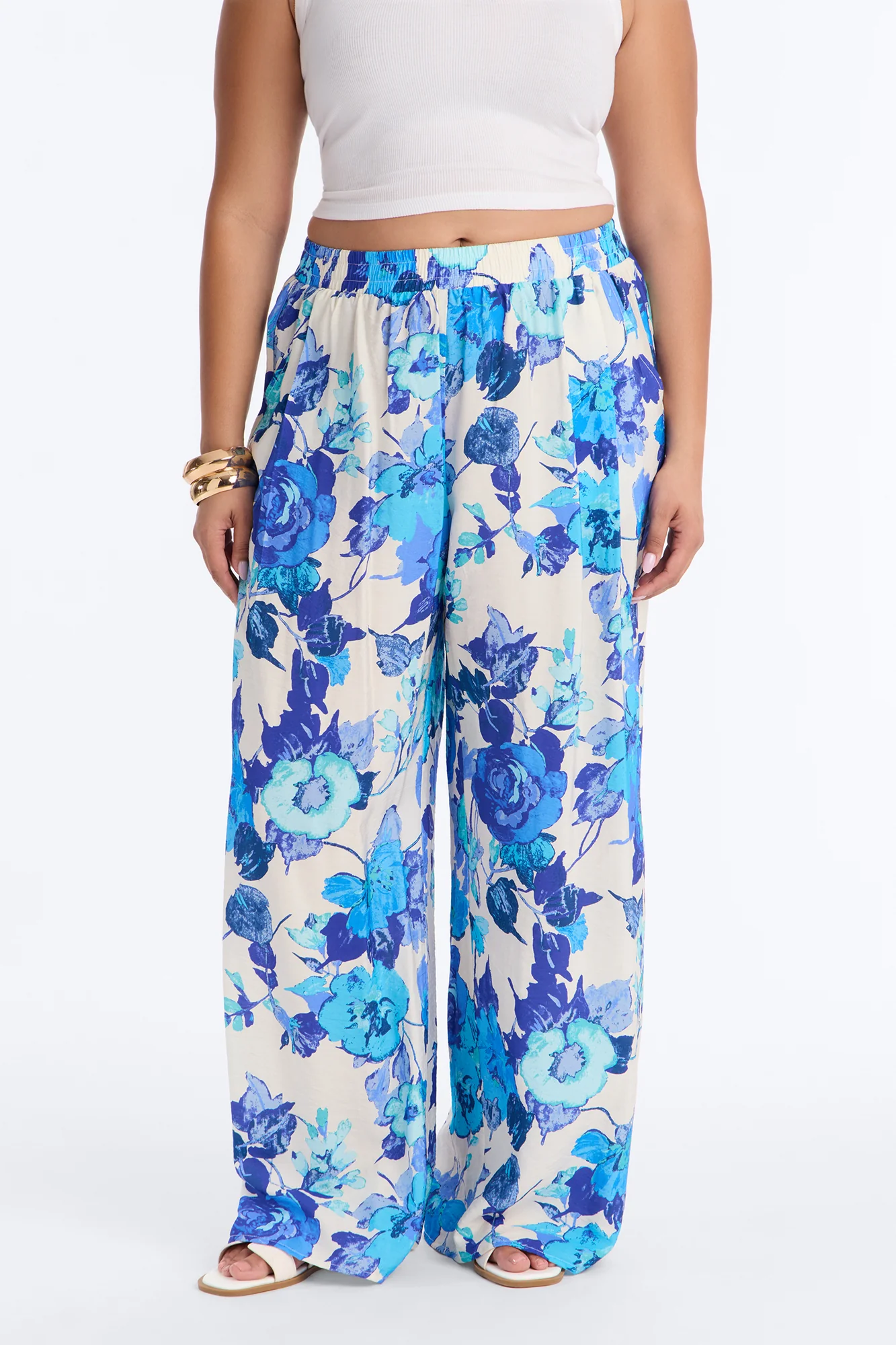 Sweet Bloom Wide Leg Pant - Blue - Image 6