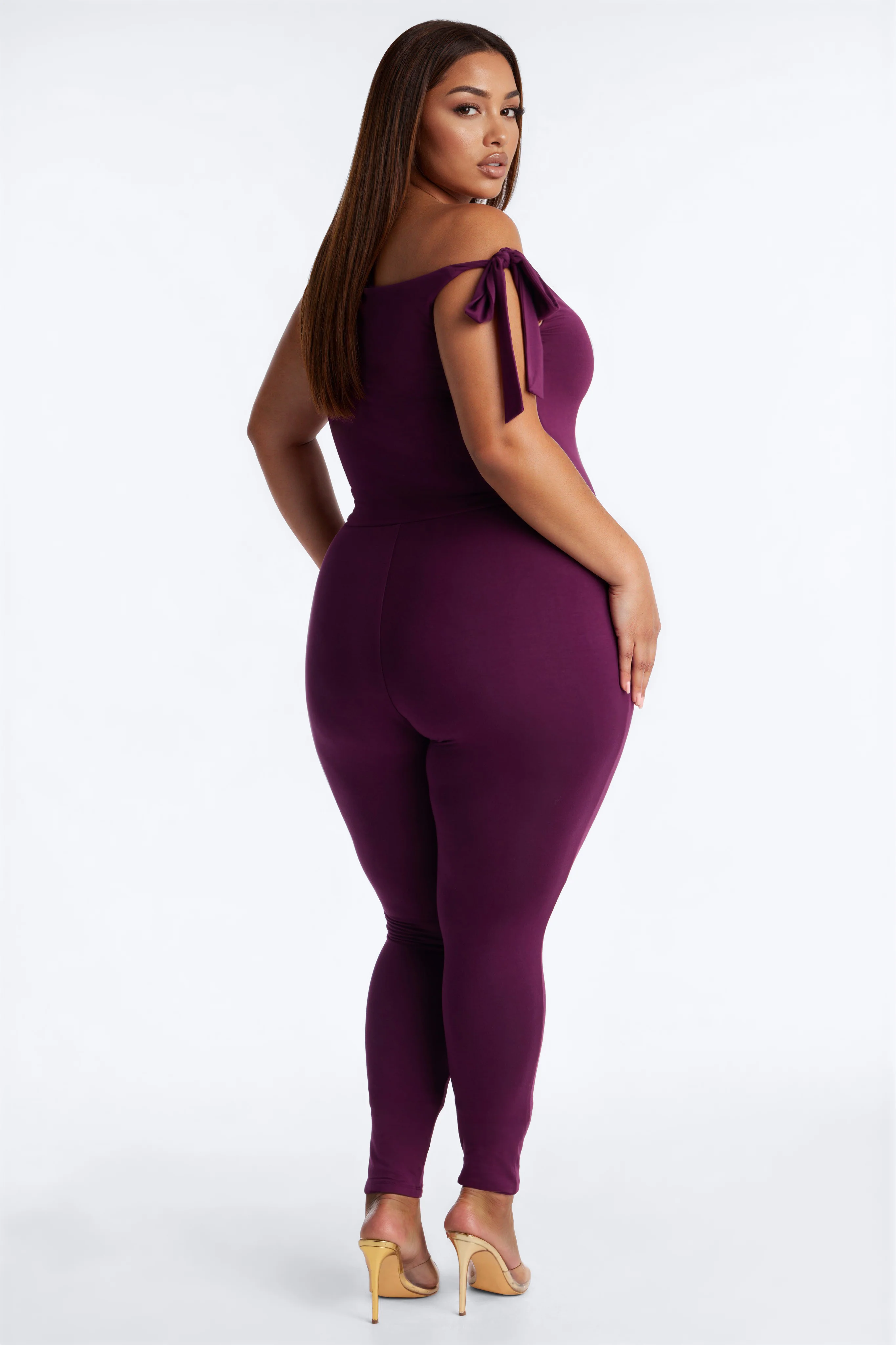 Sweet Like Candy Skinny Leg Jumpsuit - Plum - Image 4