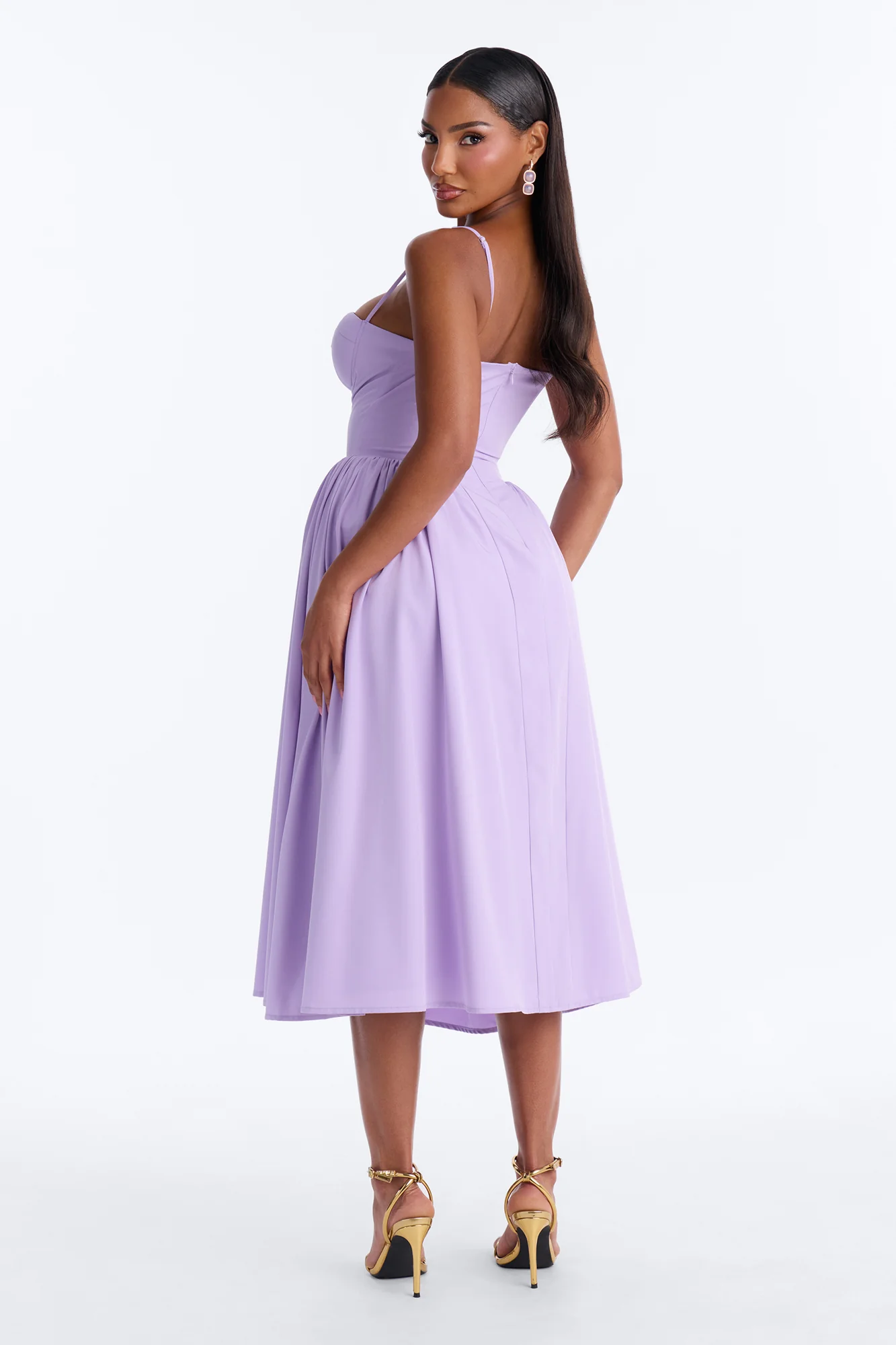 Sweet Love Corset Midi Dress - Lavender - Image 4