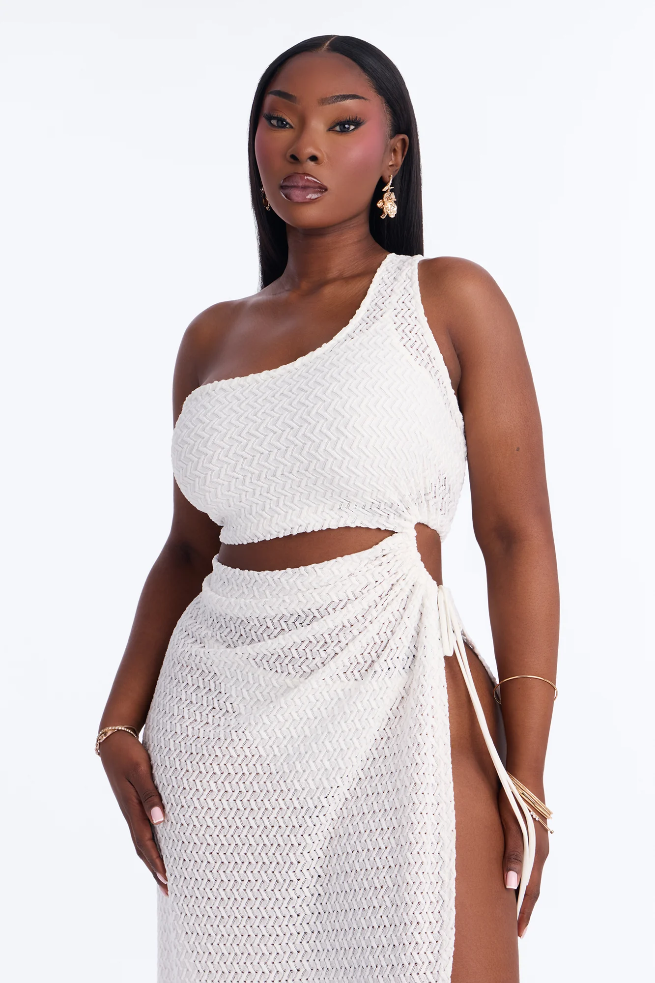 Sweet Pout Lace Maxi Dress Set - White - Image 6