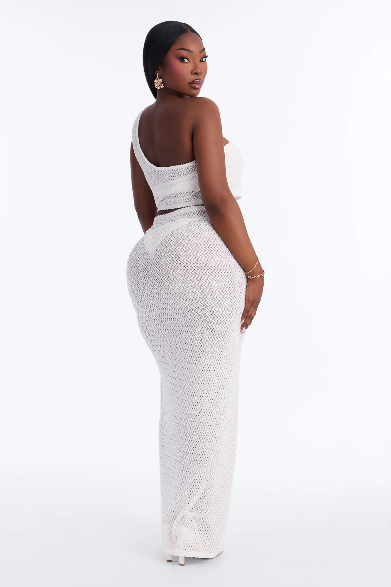 Sweet Pout Lace Maxi Dress Set - White - Image 8