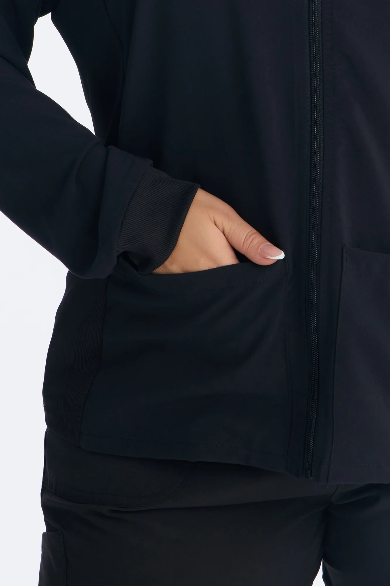 Take Care 4 Way Stretch Scrub Uniform Jacket - Black - Image 7