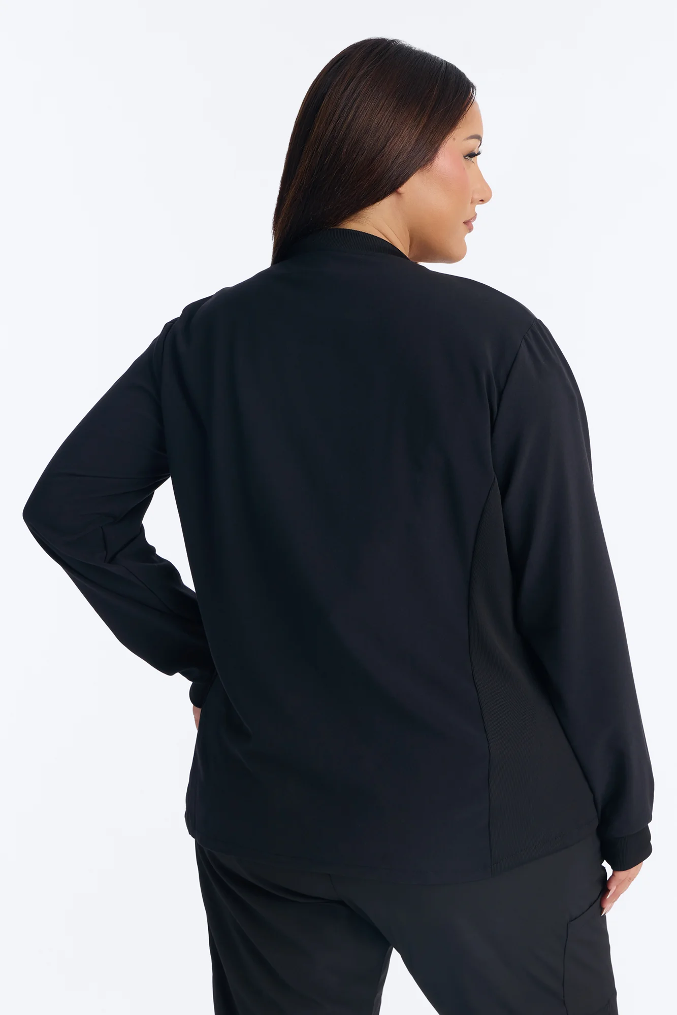 Take Care 4 Way Stretch Scrub Uniform Jacket - Black - Image 8