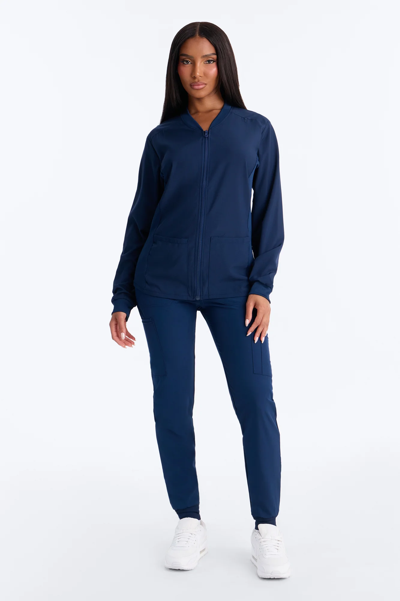 Take Care 4 Way Stretch Scrub Uniform Jacket - Navy