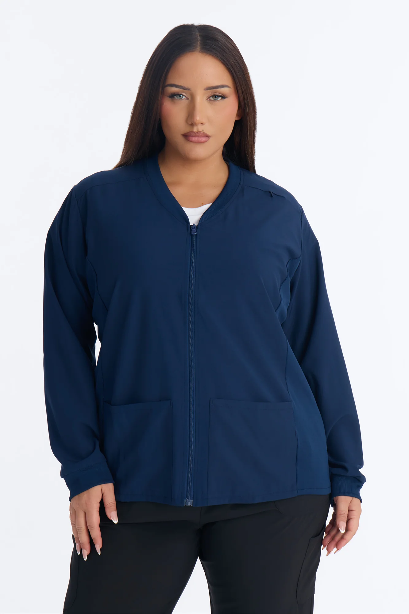 Take Care 4 Way Stretch Scrub Uniform Jacket - Navy - Image 5