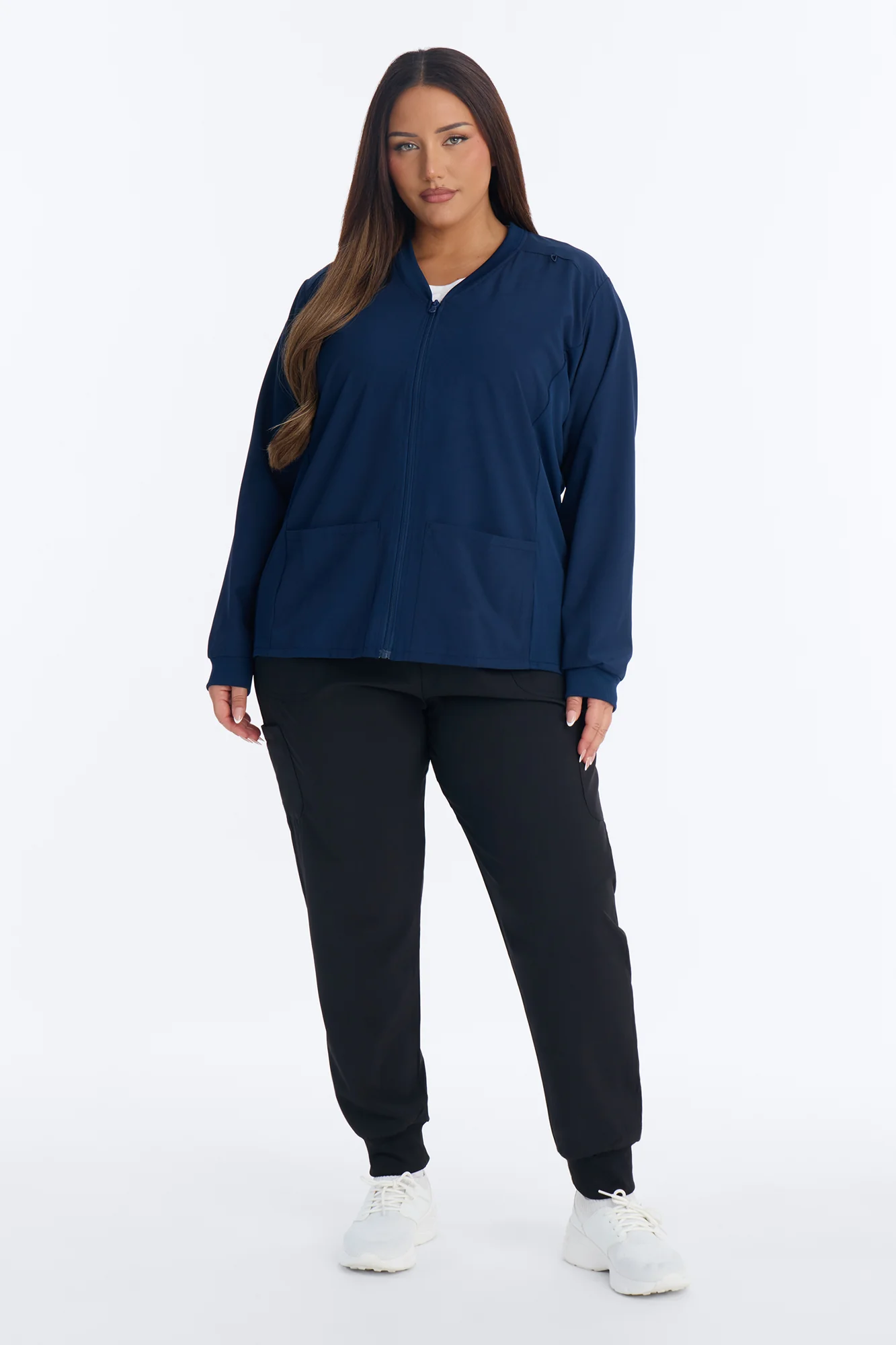 Take Care 4 Way Stretch Scrub Uniform Jacket - Navy - Image 6