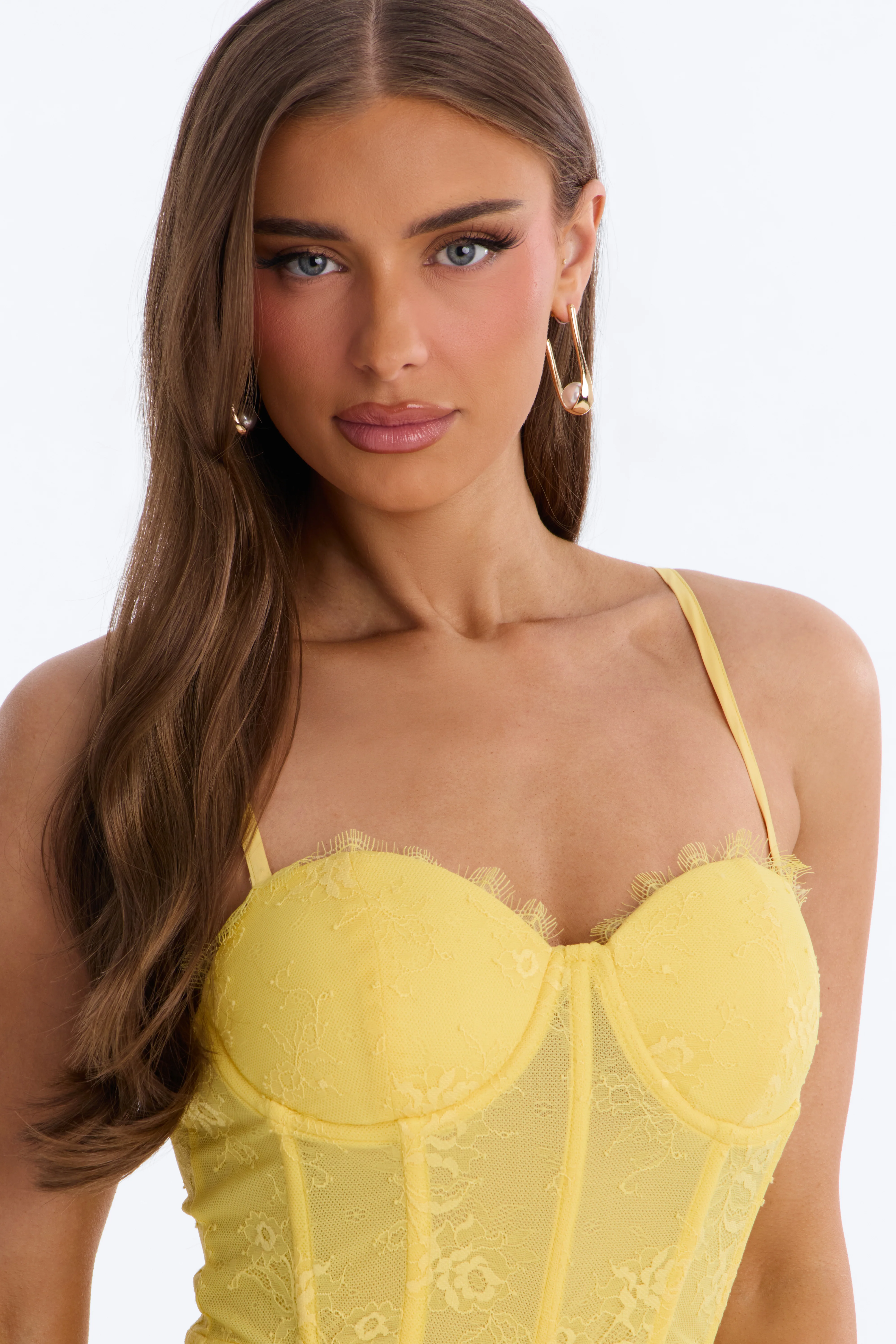 Take Me Out Lace Gown - Yellow - Image 4