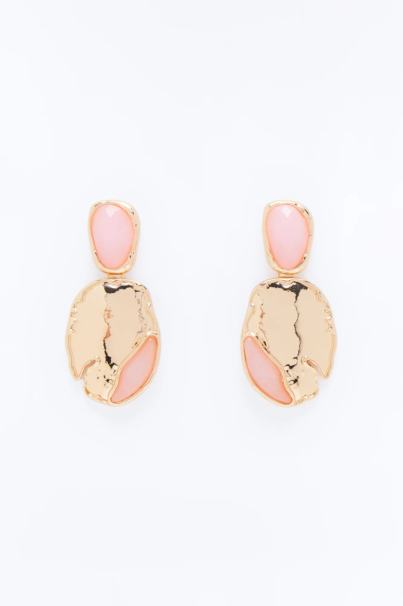 Take Me With You Jeweled Drop Earrings - Gold/Pink - Image 3