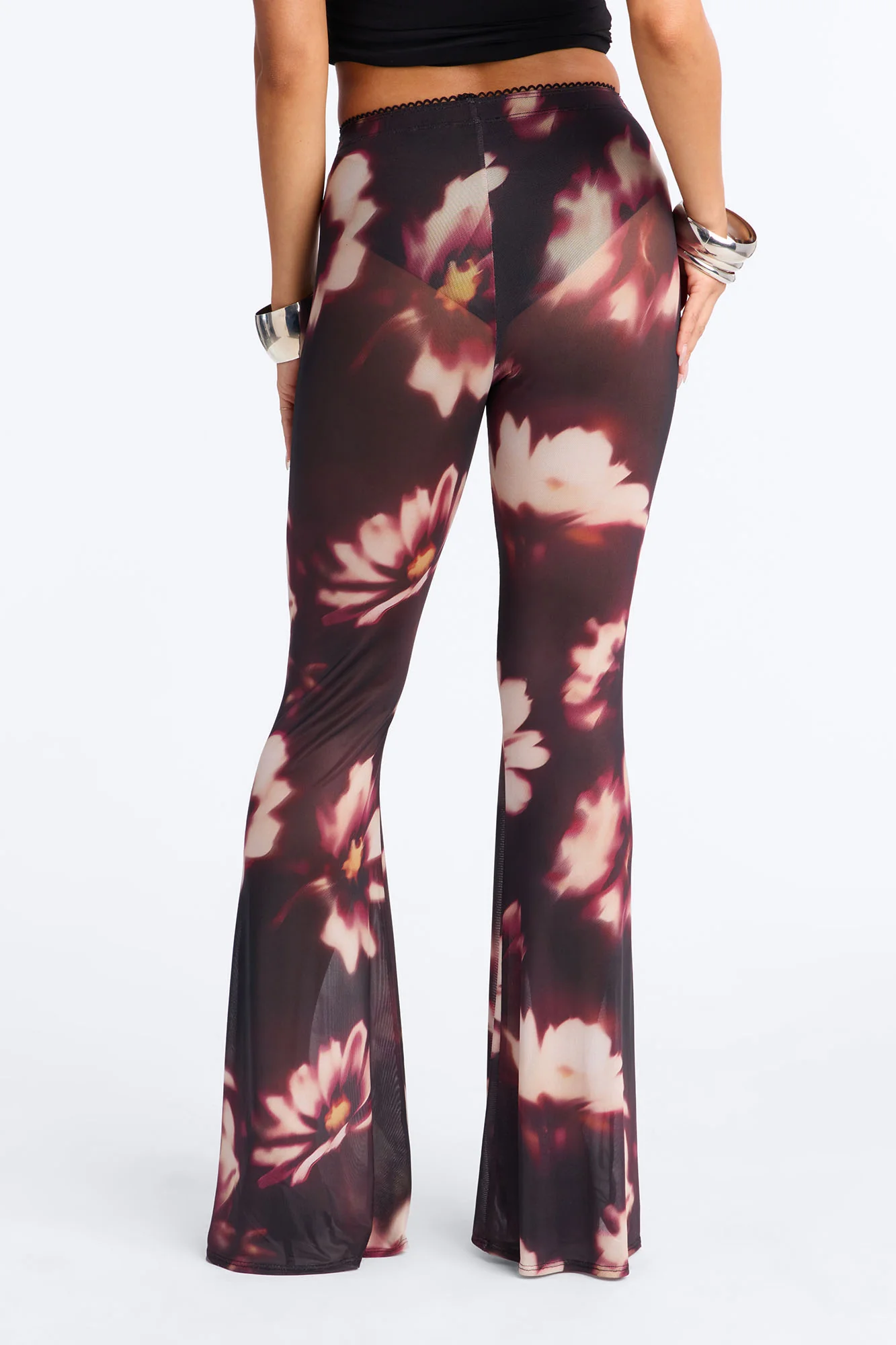 Talk To You Later Mesh Flare Pant - Black/combo - Image 3