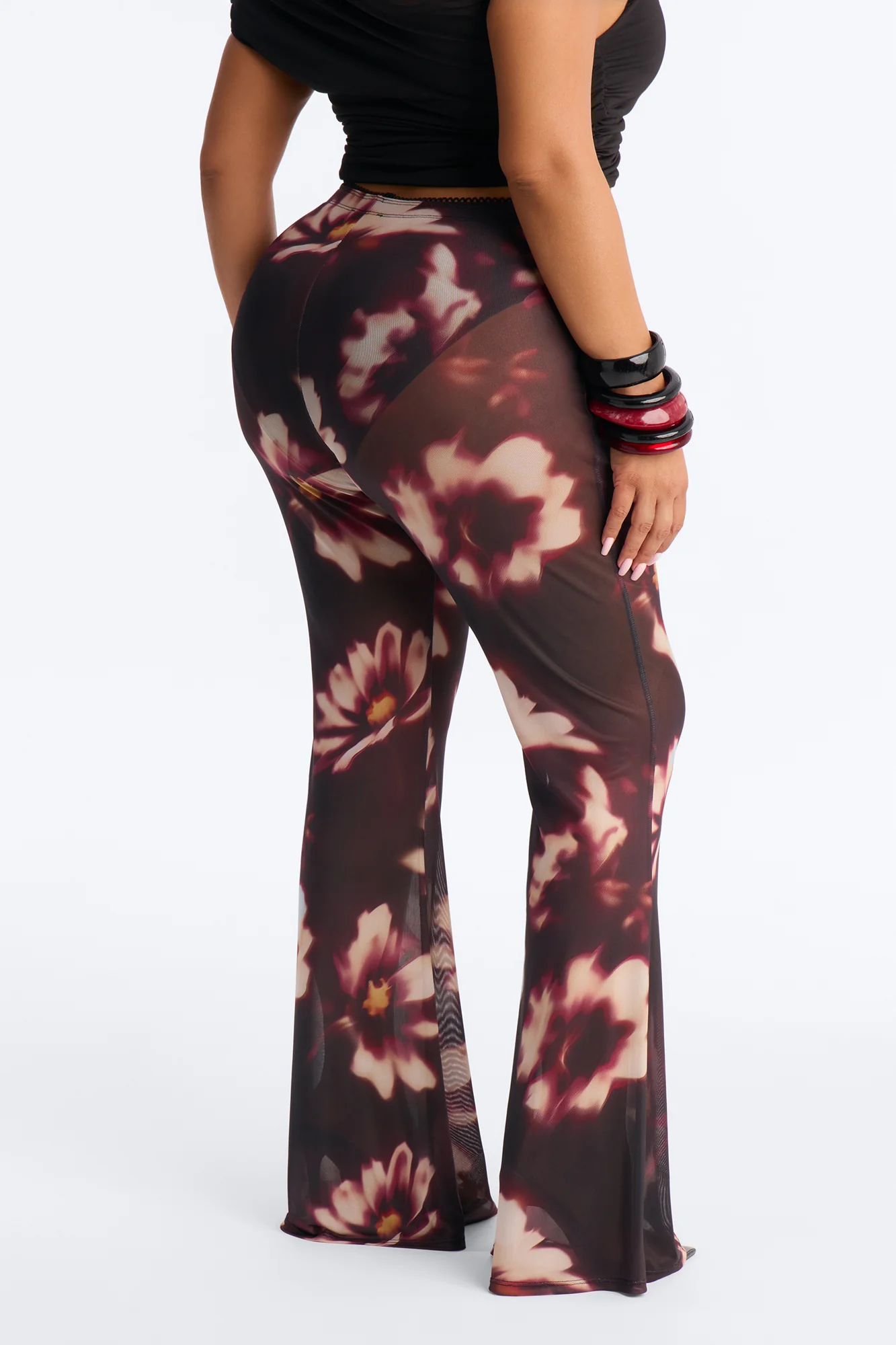 Talk To You Later Mesh Flare Pant - Black/combo - Image 7