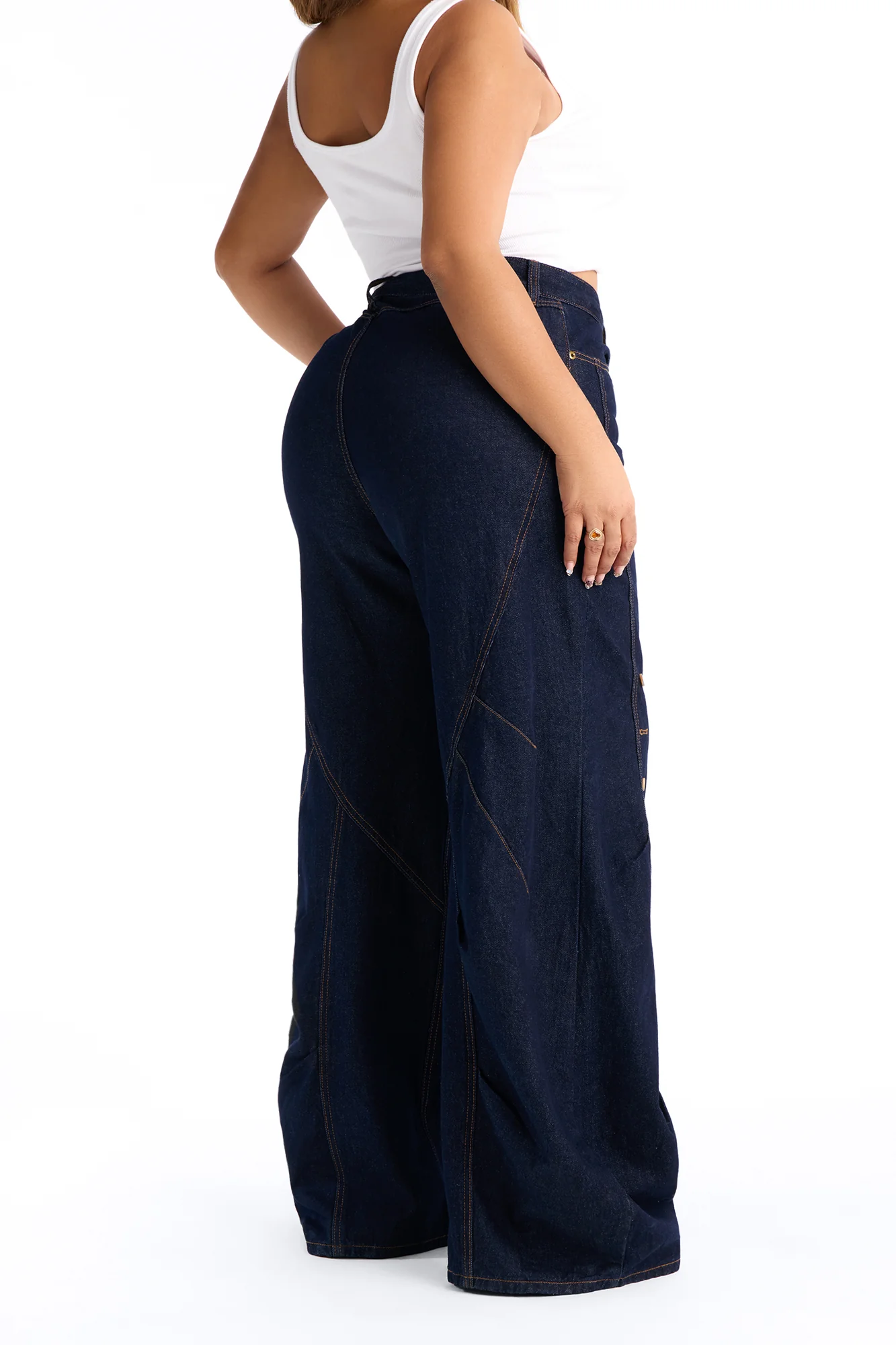 Tall Asher Barrel Leg Jeans - Dark Wash - Image 6