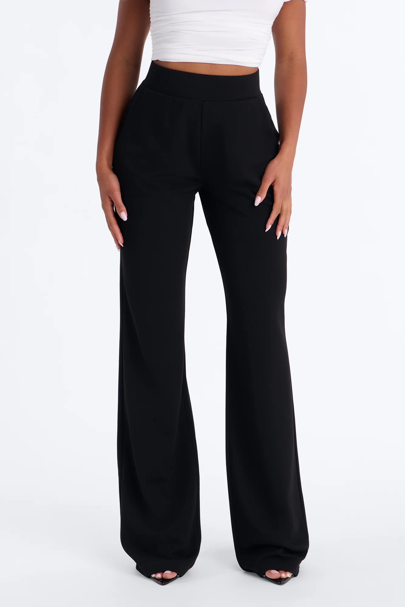 Tall Celine Aria Wide Leg Pants - Black - Image 2