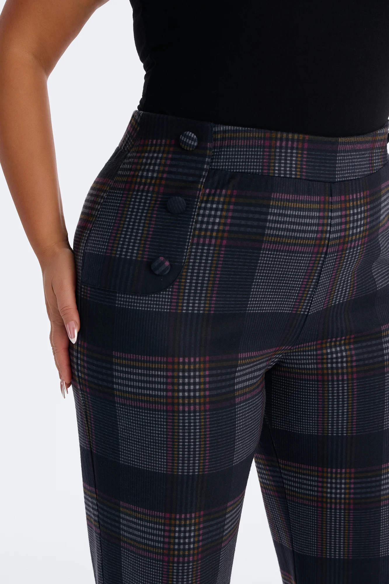 Tall Feeling Preppy Wide Leg Pant - Navy/combo - Image 7