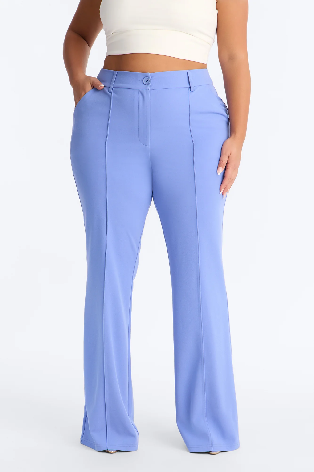 Tall Heidi Wide Leg Trouser Pant - Periwinkle - Image 5