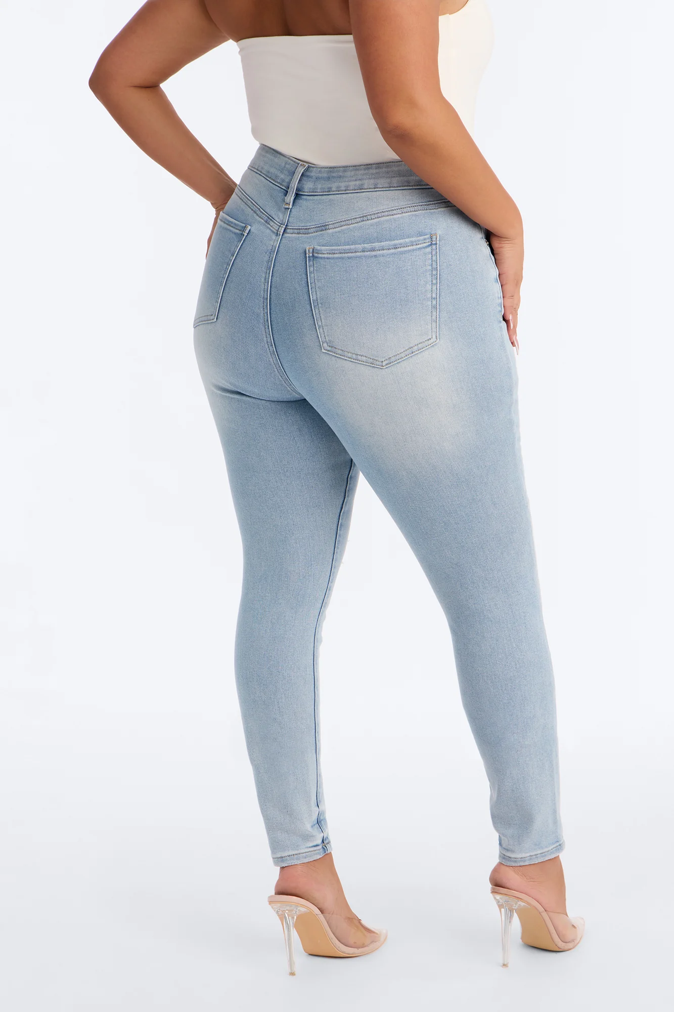 Tall Kalisha Stretch Ripped Skinny Jeans - Light Wash - Image 8